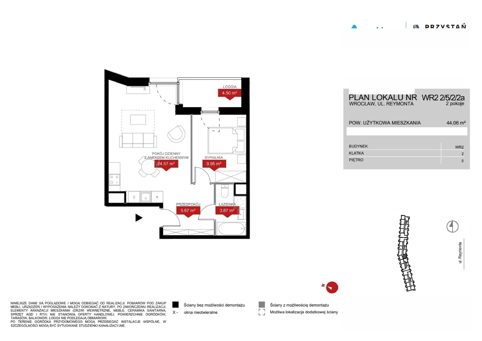 Floor plan: Lokal WR2 2/5/2/2a, 2 pok.