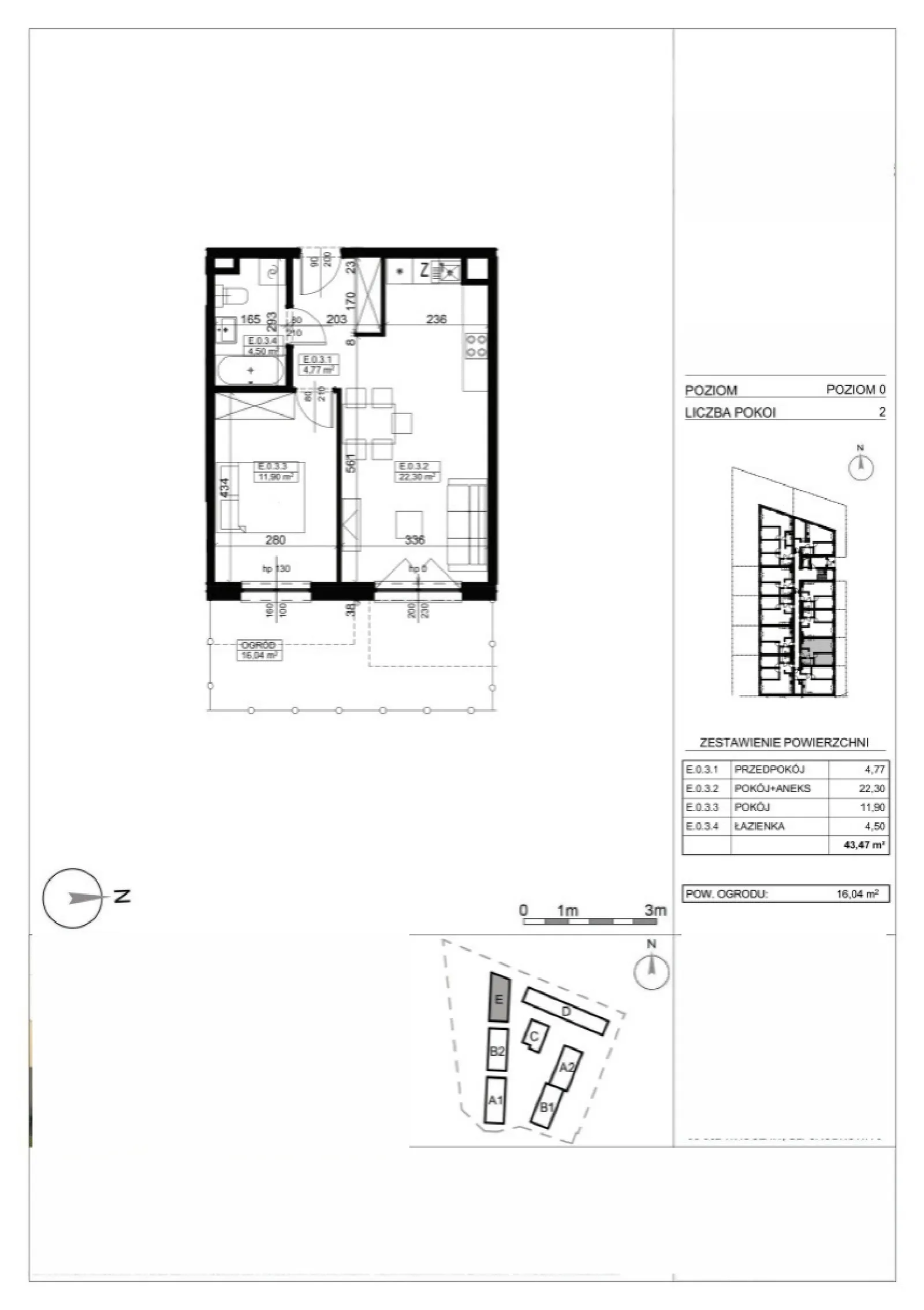Floor plan: Lokal AP-E-0-03 M_0.3, 2 pok.