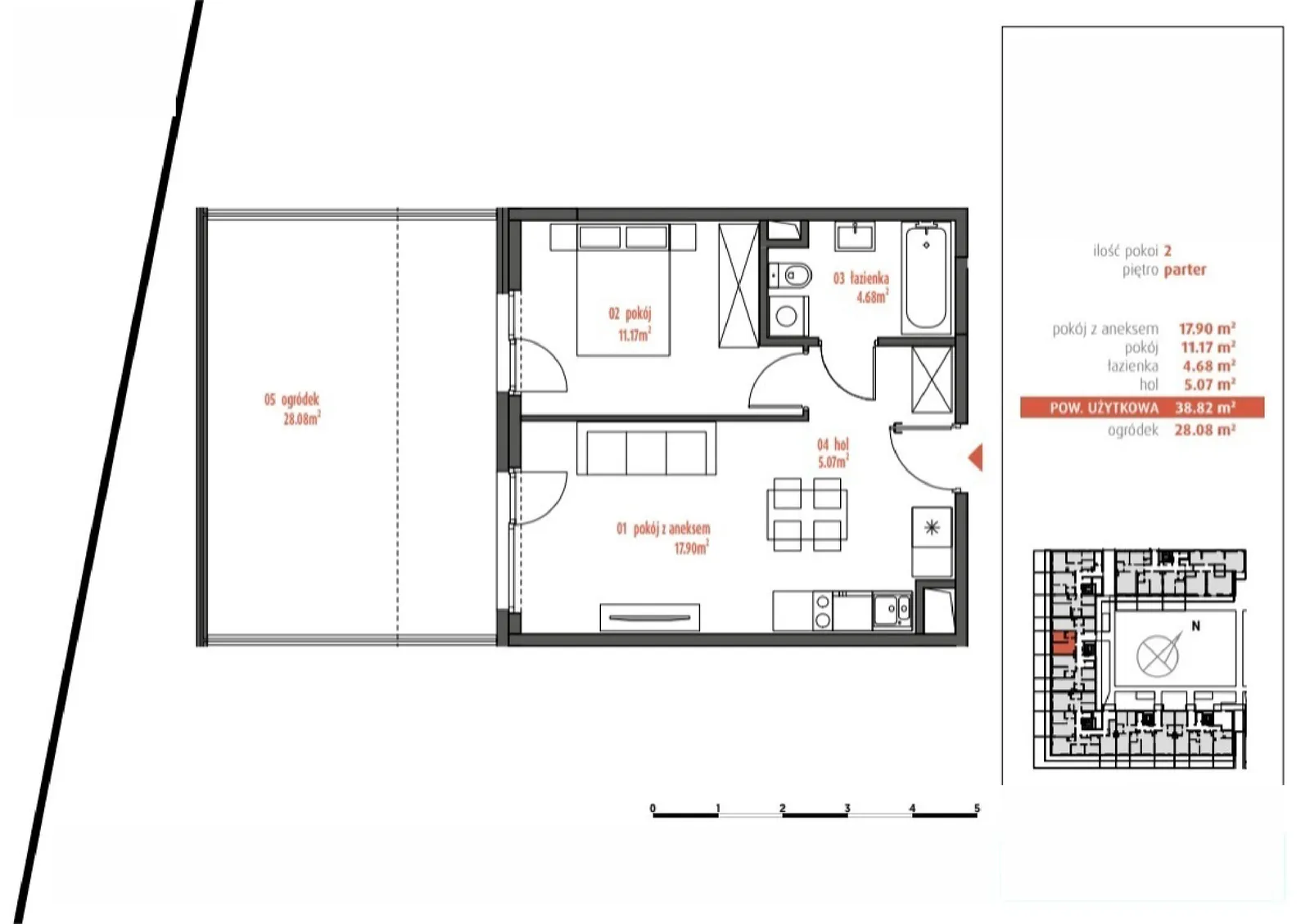 Floor plan: Apartment no. PUR/AC1.2