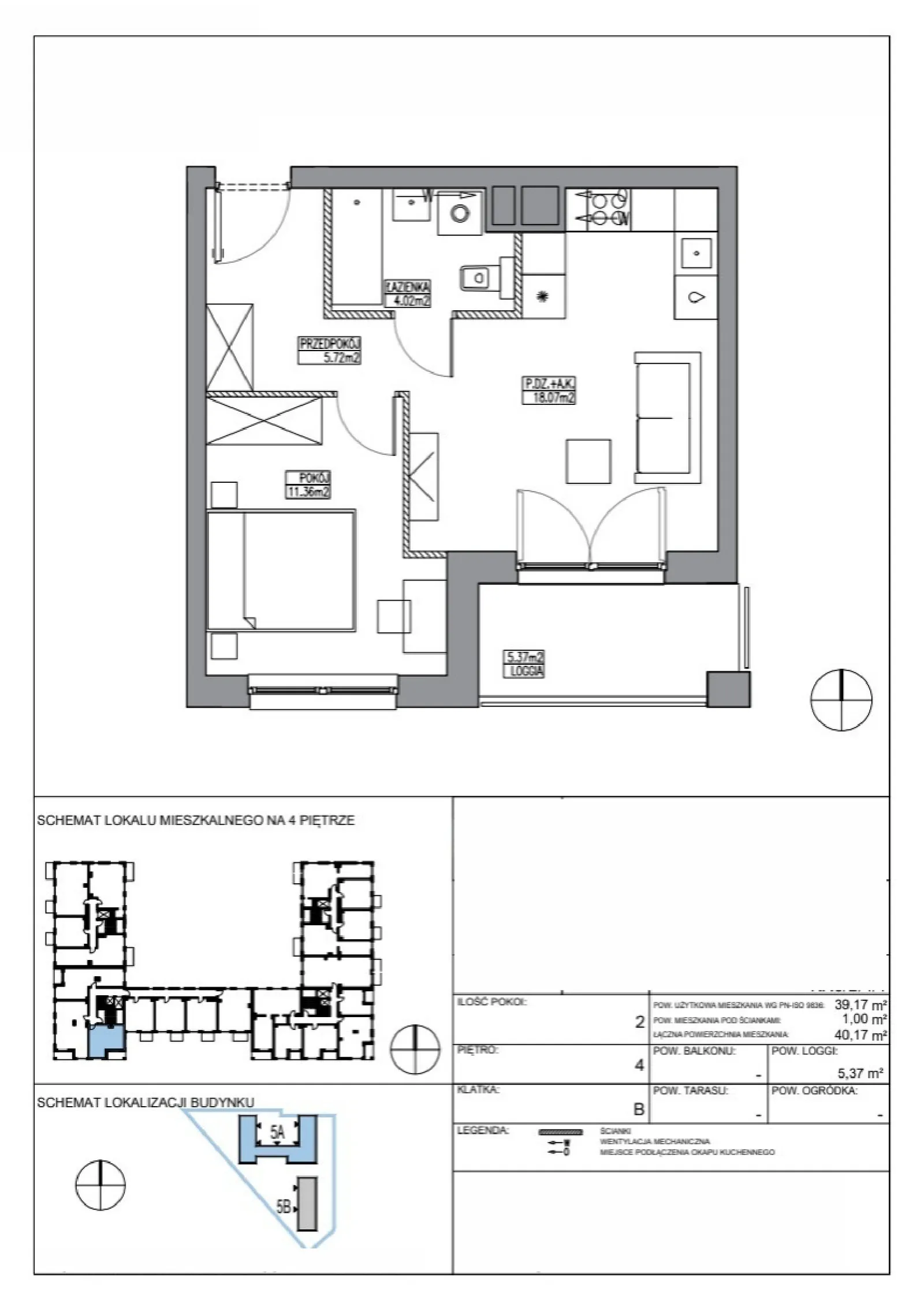 Планировка: Квартира № KR5/B/4/1