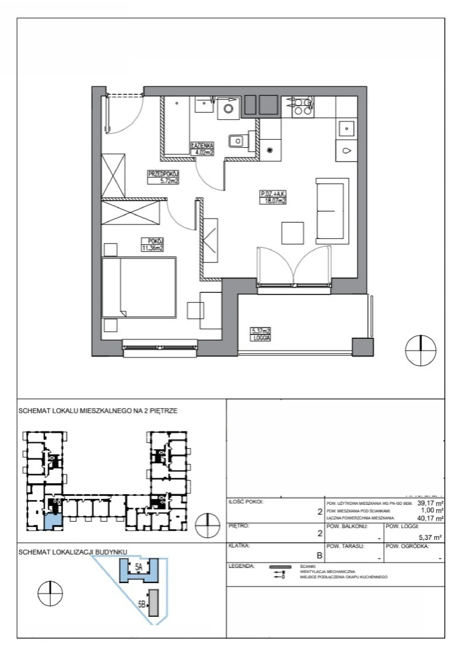 Floor plan: Apartment no. KR5/B/2/1