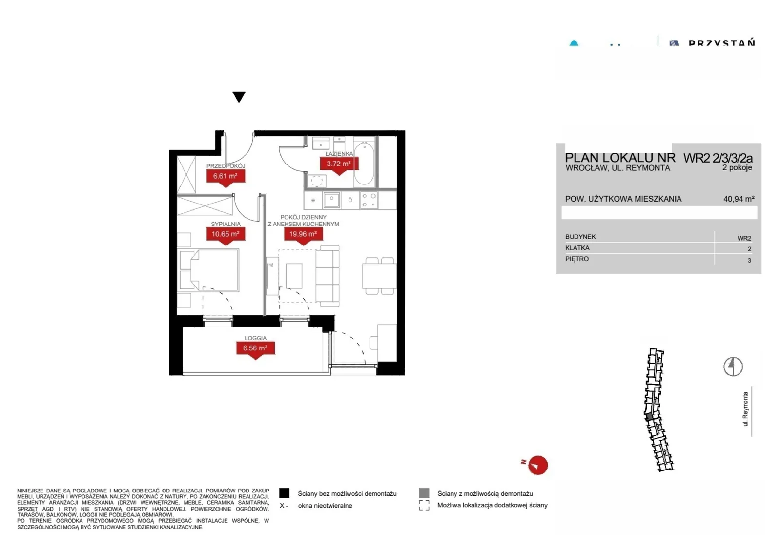 Floor plan: Lokal WR2 2/3/3/2a, 2 pok.