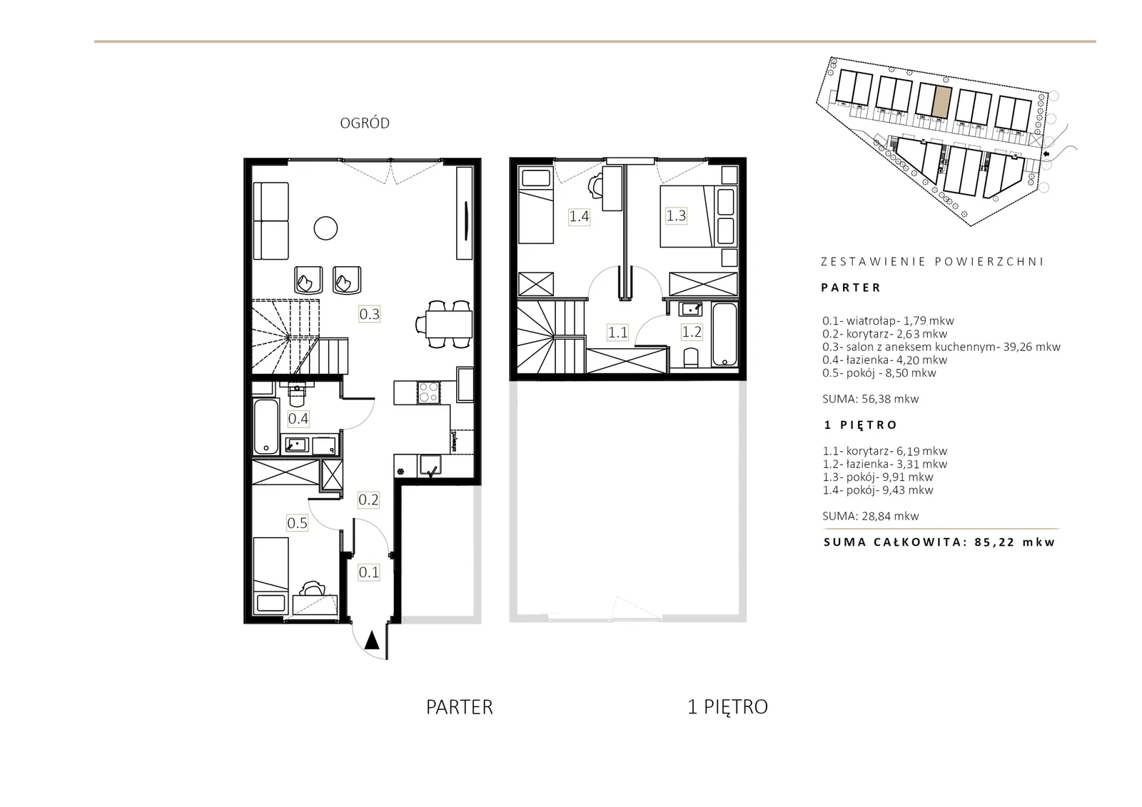 Floor plan: Apartment no. B6/M1