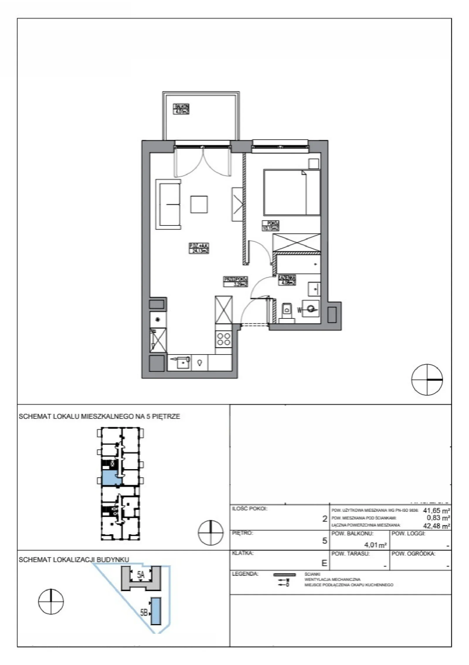 Floor plan: Apartment no. KR5/E/5/6