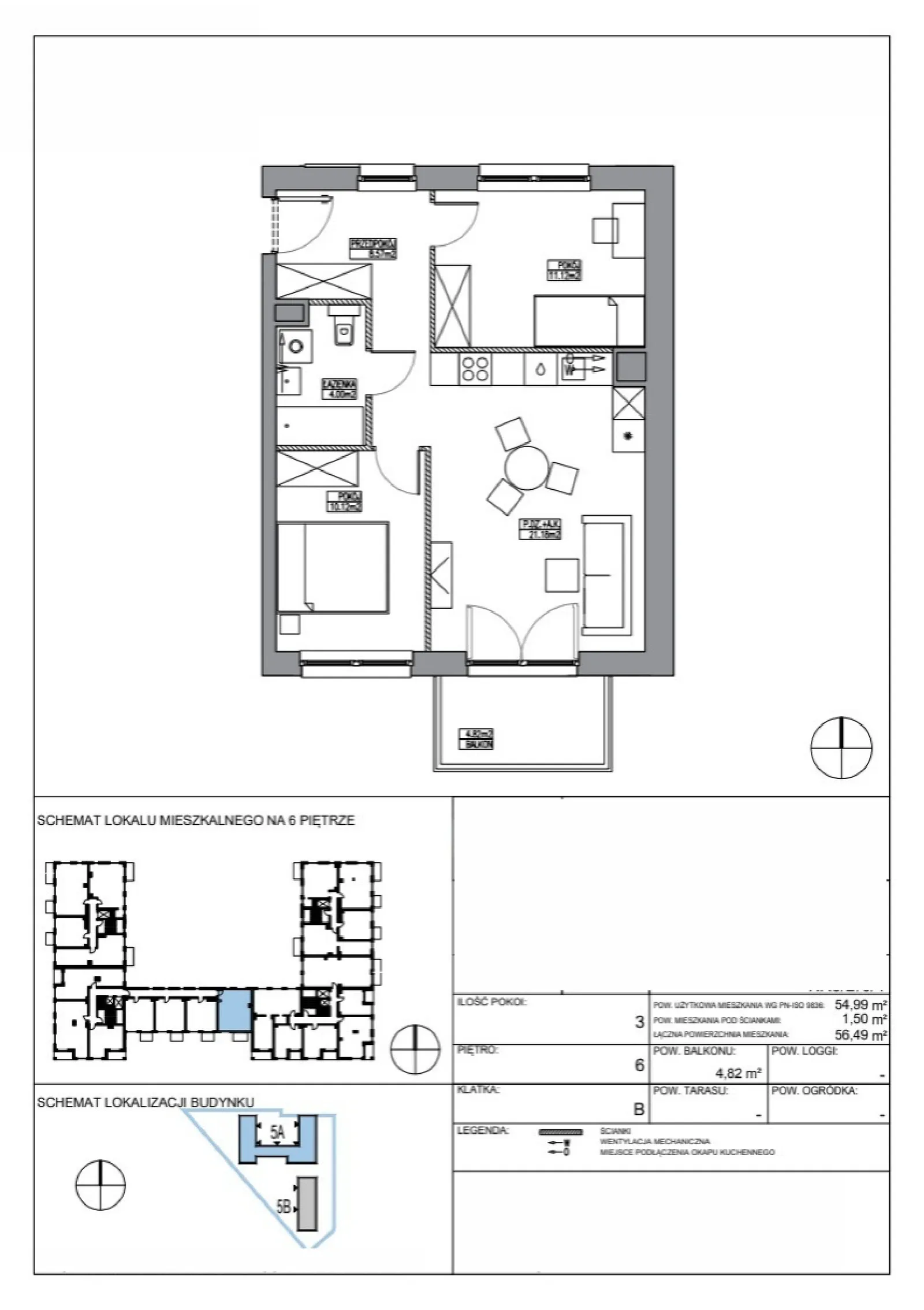 Планировка: Квартира № KR5/B/6/4