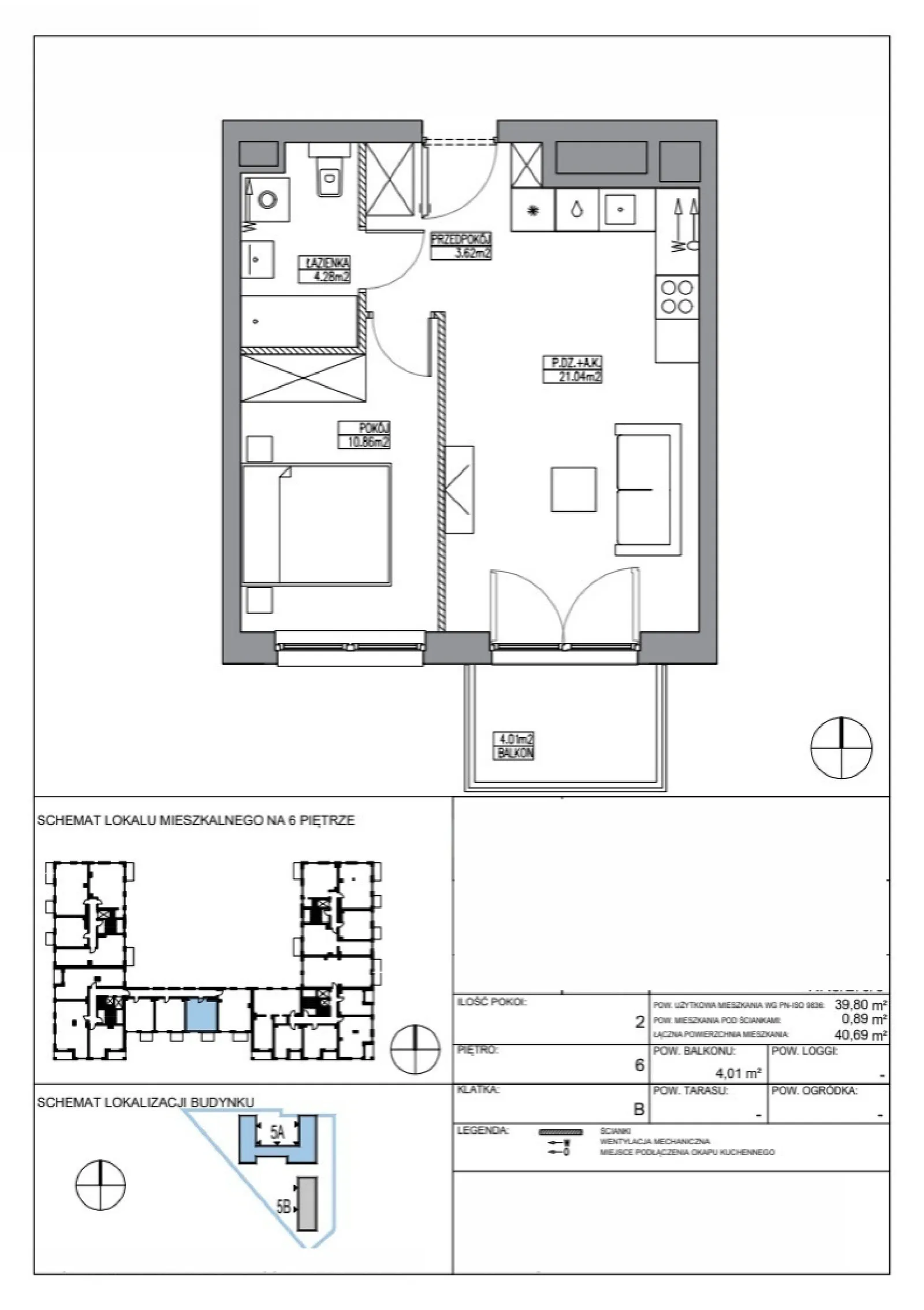 Floor plan: Apartment no. KR5/B/6/5