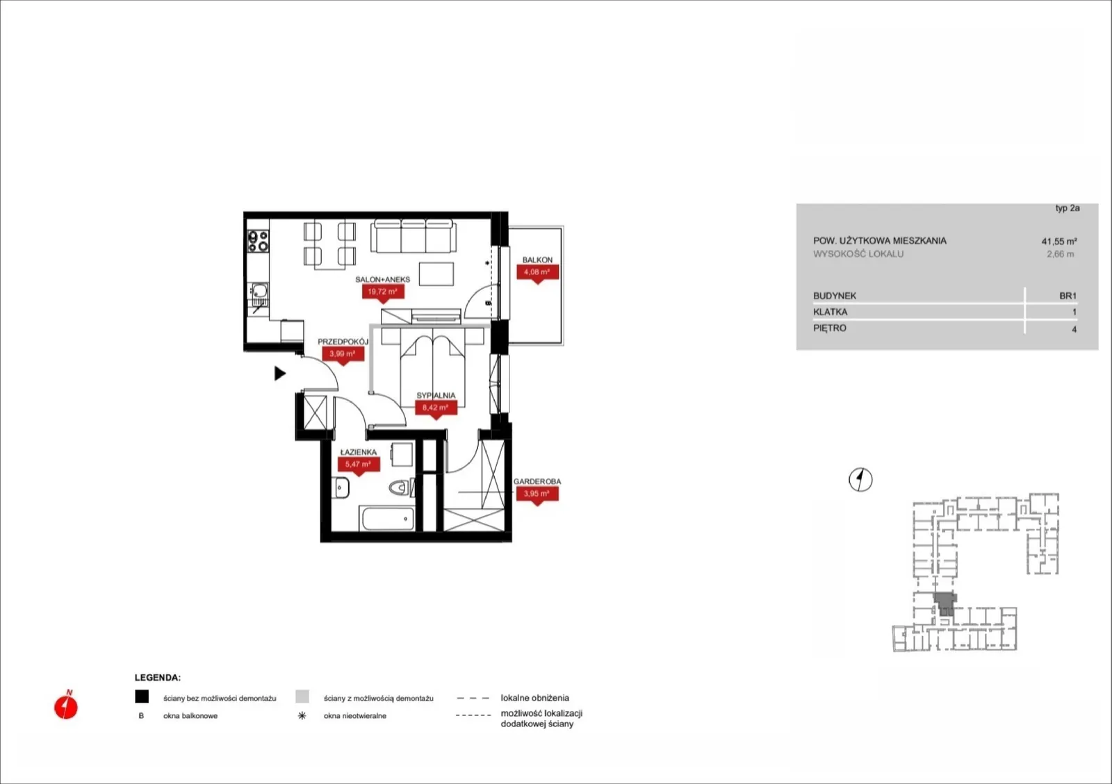 Floor plan: Lokal BR11 44, 2 pok.