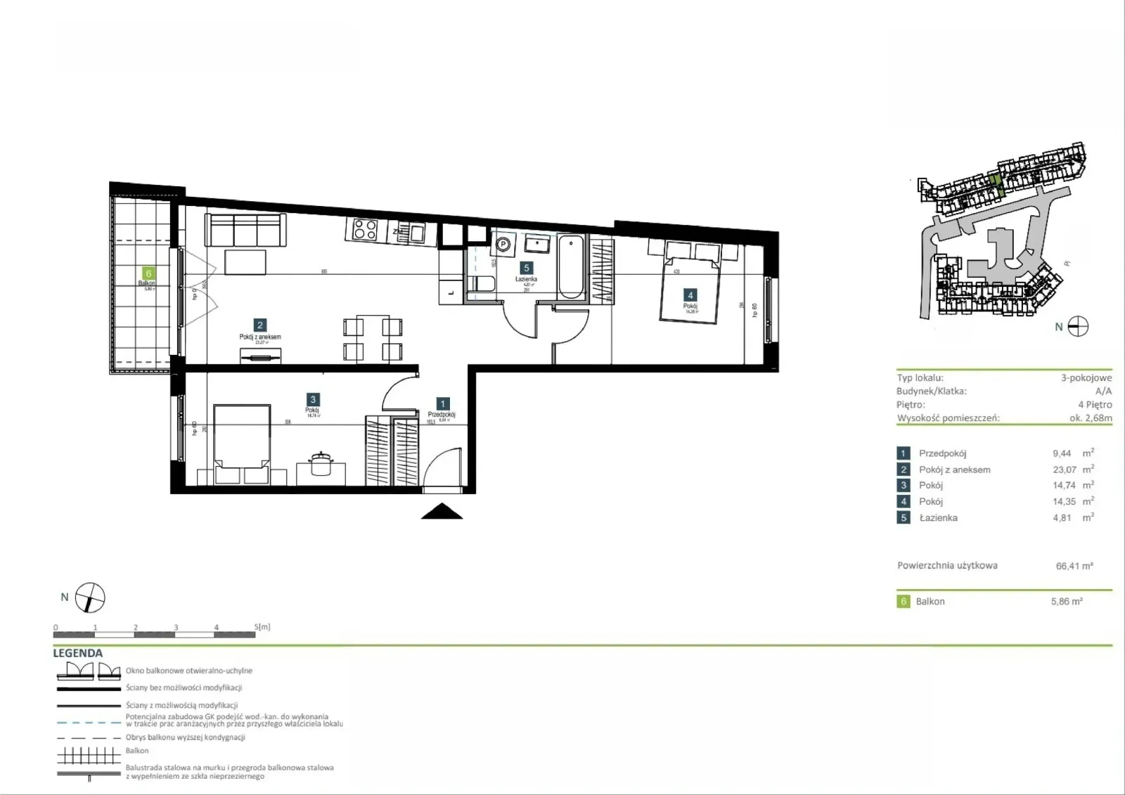 Floor plan: Apartment no. AA0409