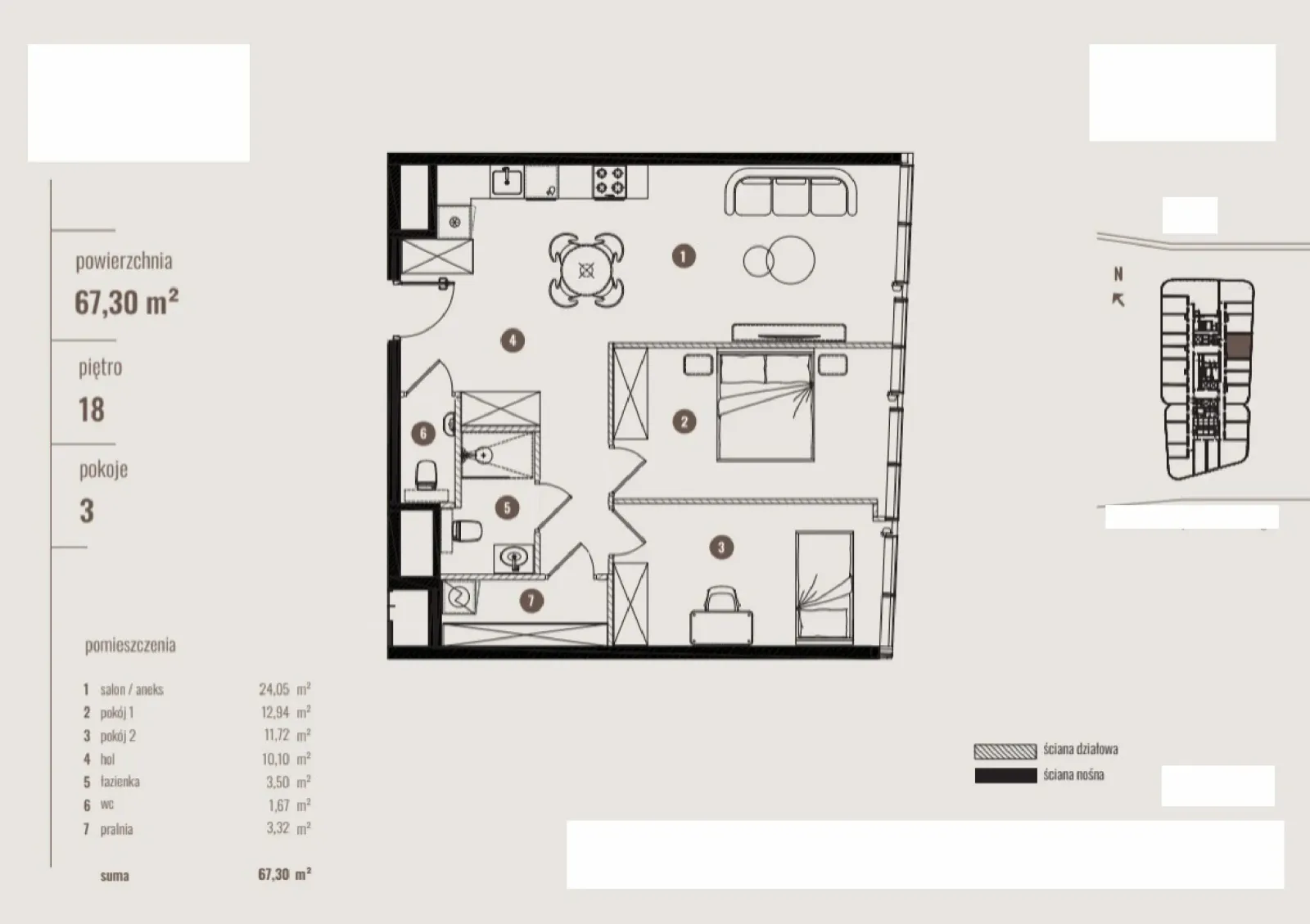 Floor plan: Apartment no. B/18.04