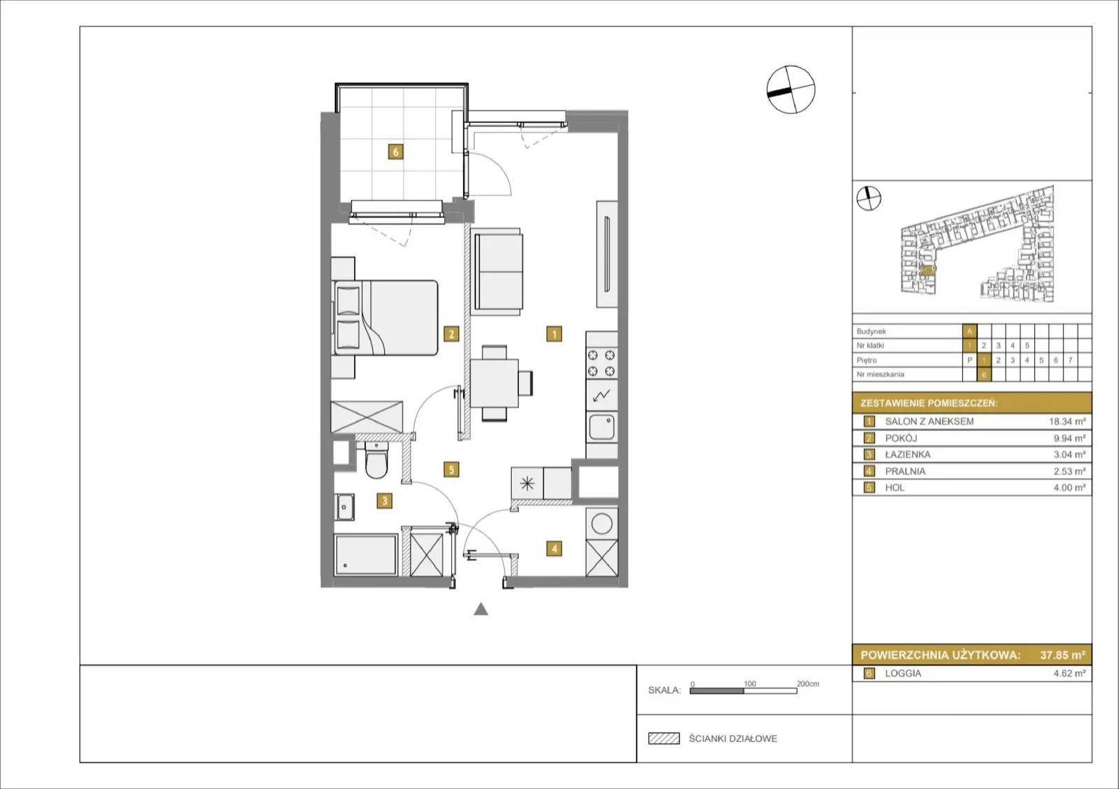 Floor plan: Apartment no. A6