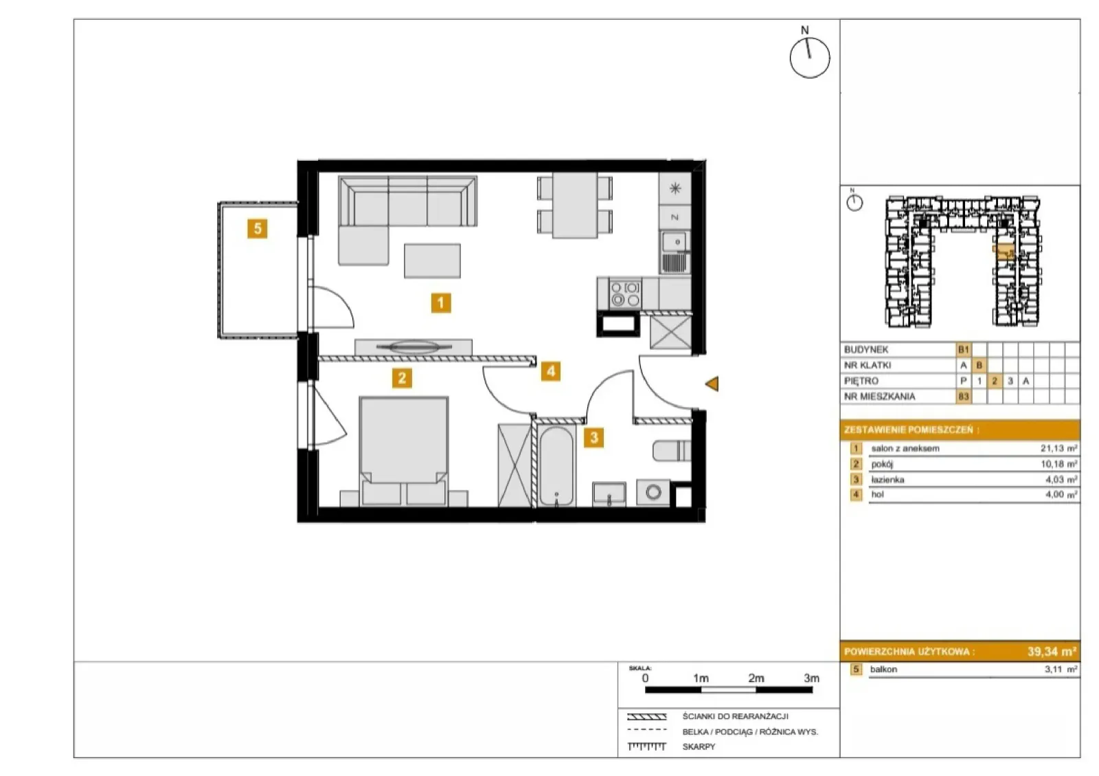 Floor plan: Apartment no. B183