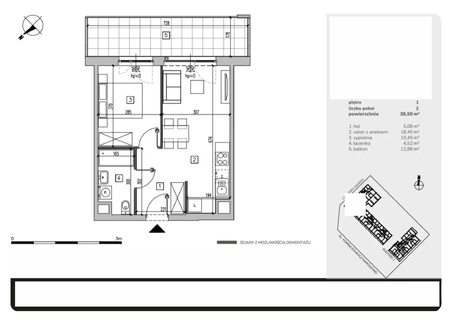 Floor plan: Apartment no. MB100