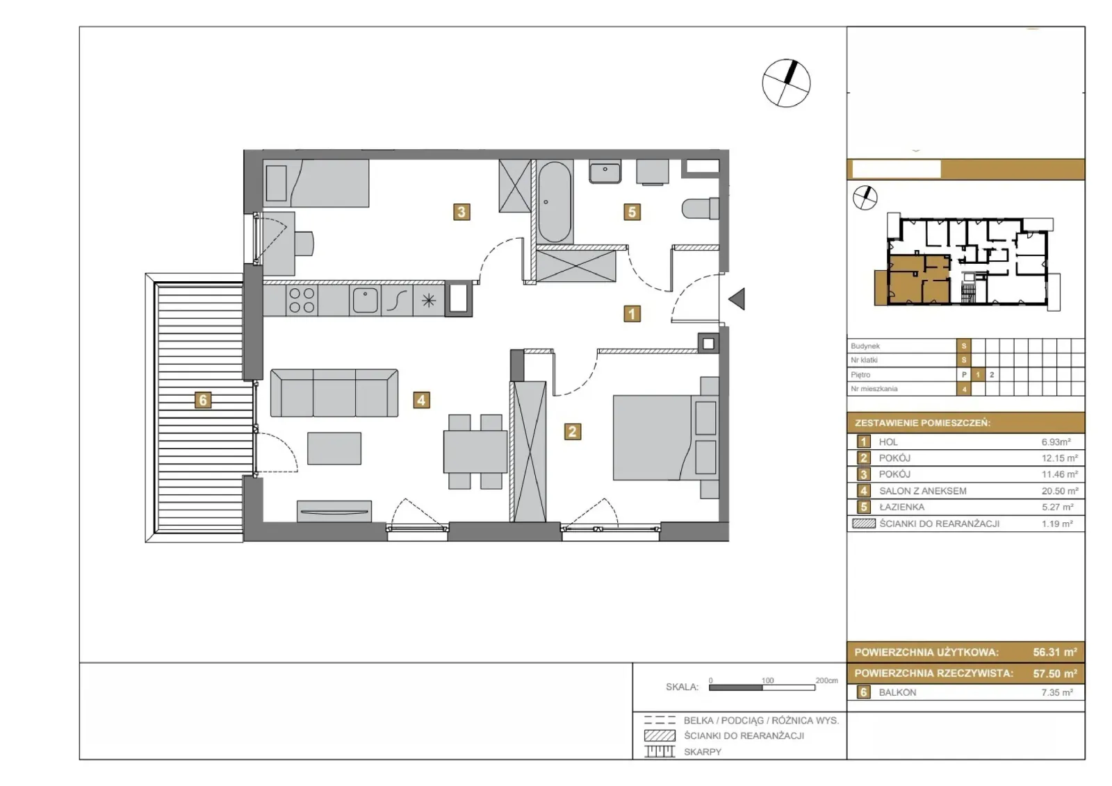 Floor plan: Apartment no. S4