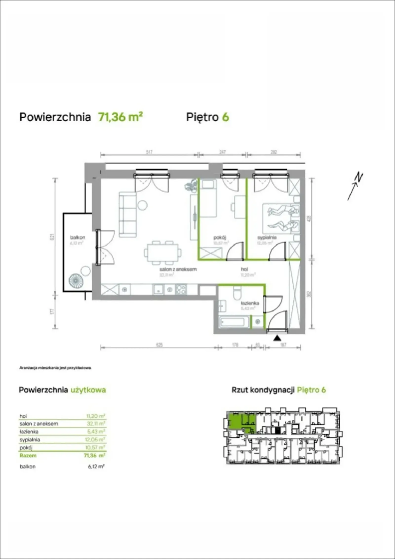 Floor plan: Apartment no. 6/A/11