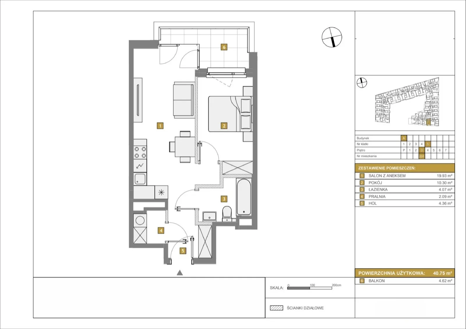 Floor plan: Apartment no. A231
