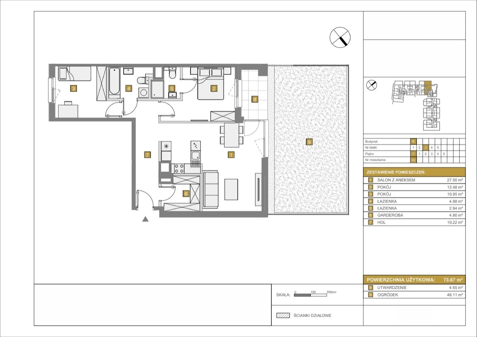 Floor plan: Apartment no. B52