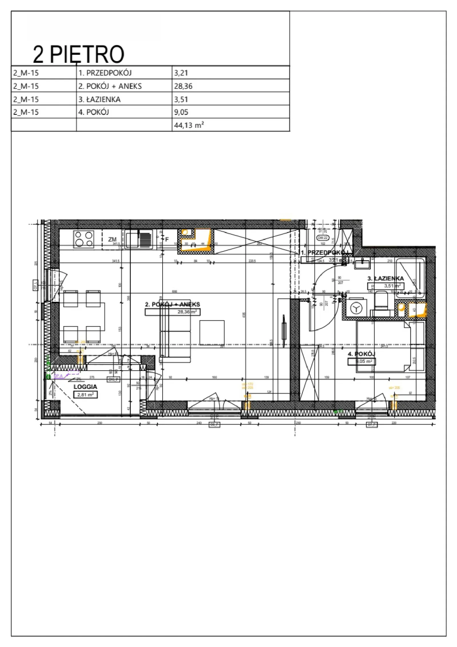 Floor plan: Apartment no. B18