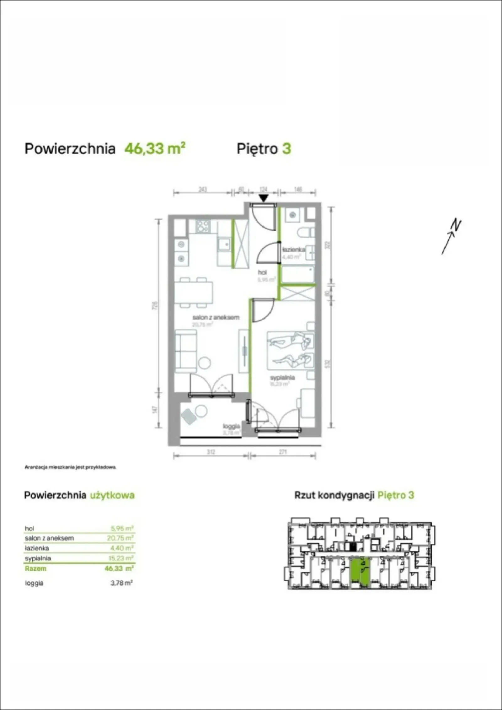 Floor plan: Apartment no. 3/A/03