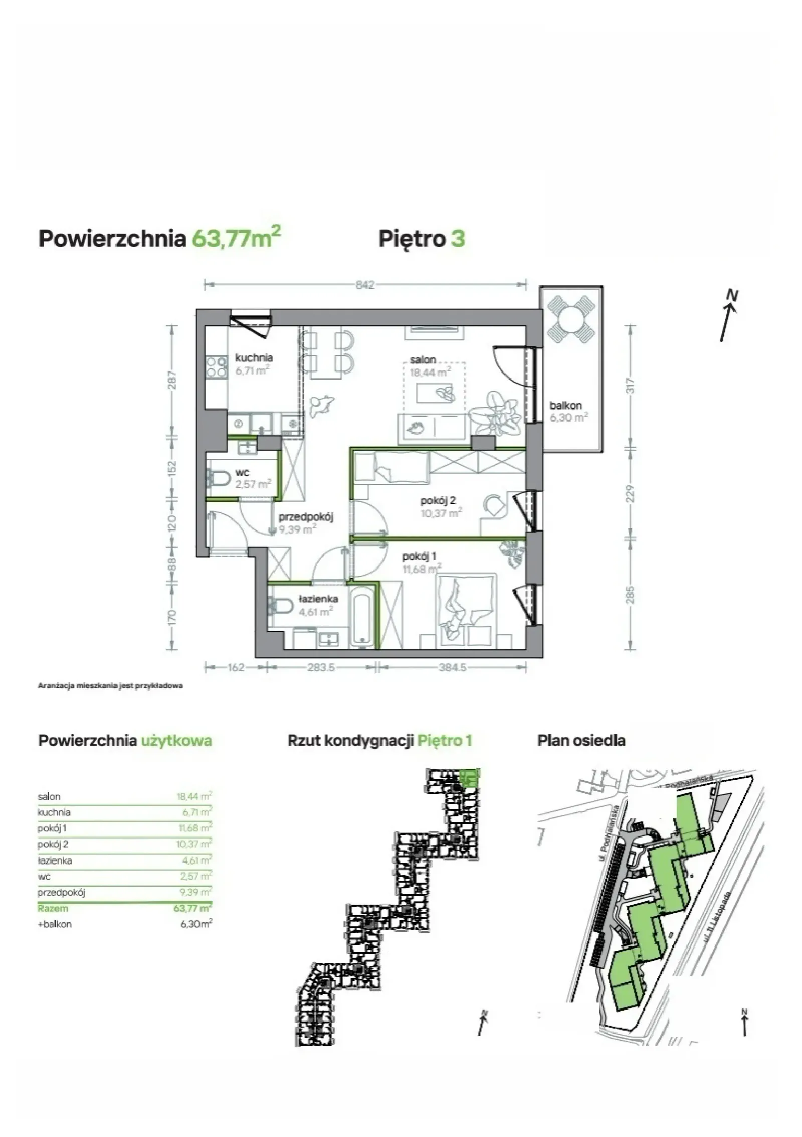 Floor plan: Apartment no. B/KL1/3/03