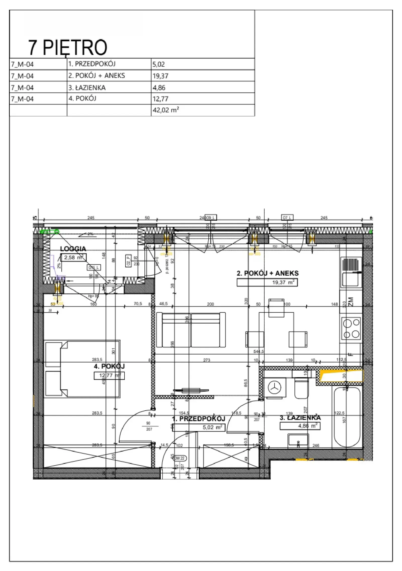 Floor plan: Apartment no. A62