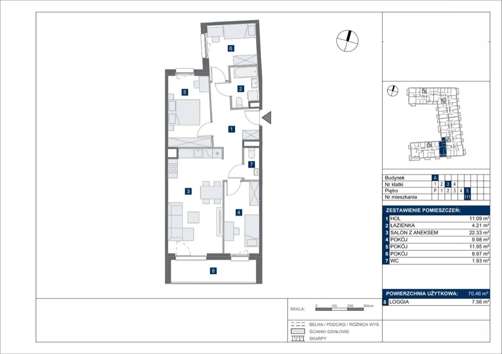 Floor plan: Apartment no. A111