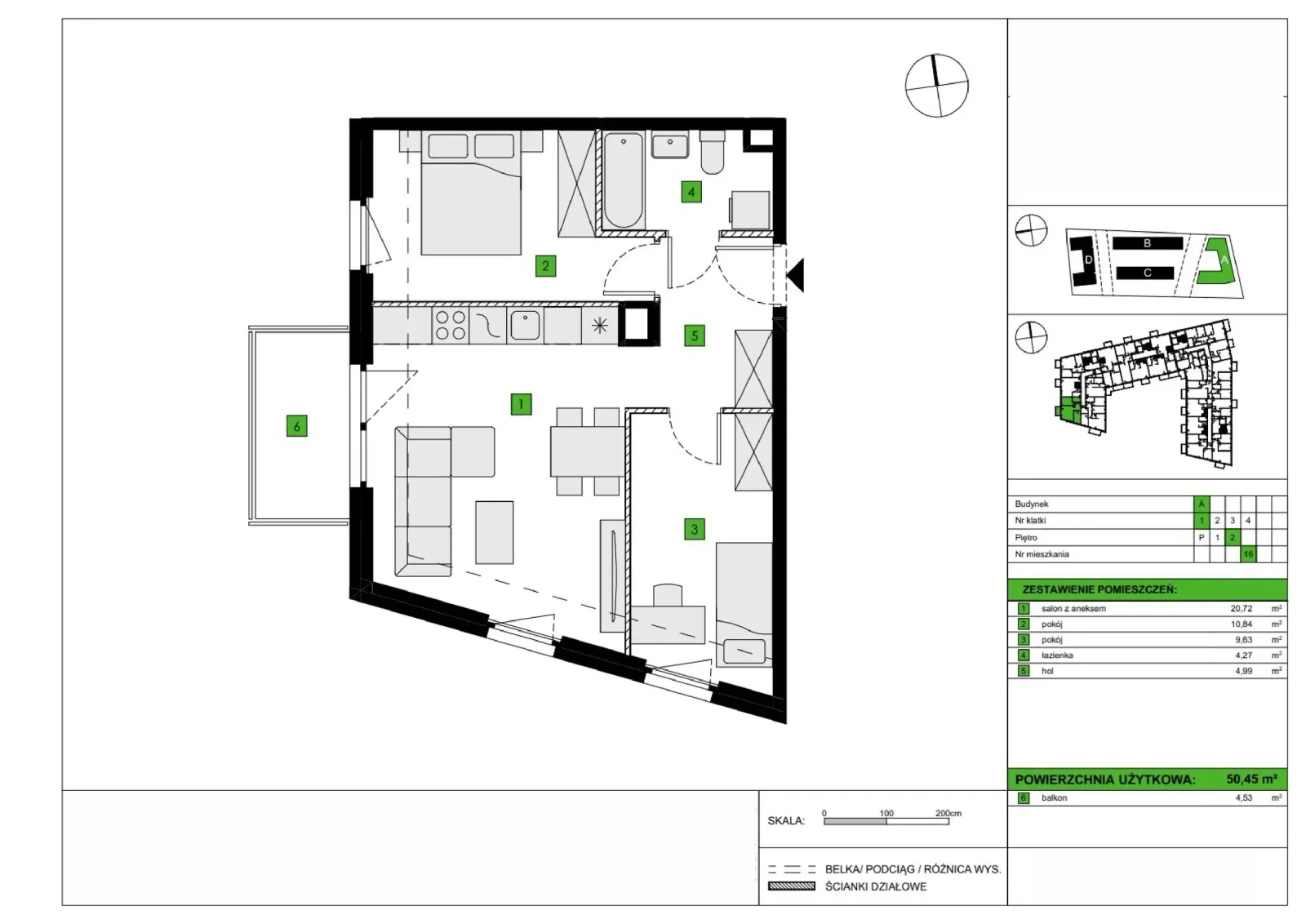 Floor plan: Apartment no. A16