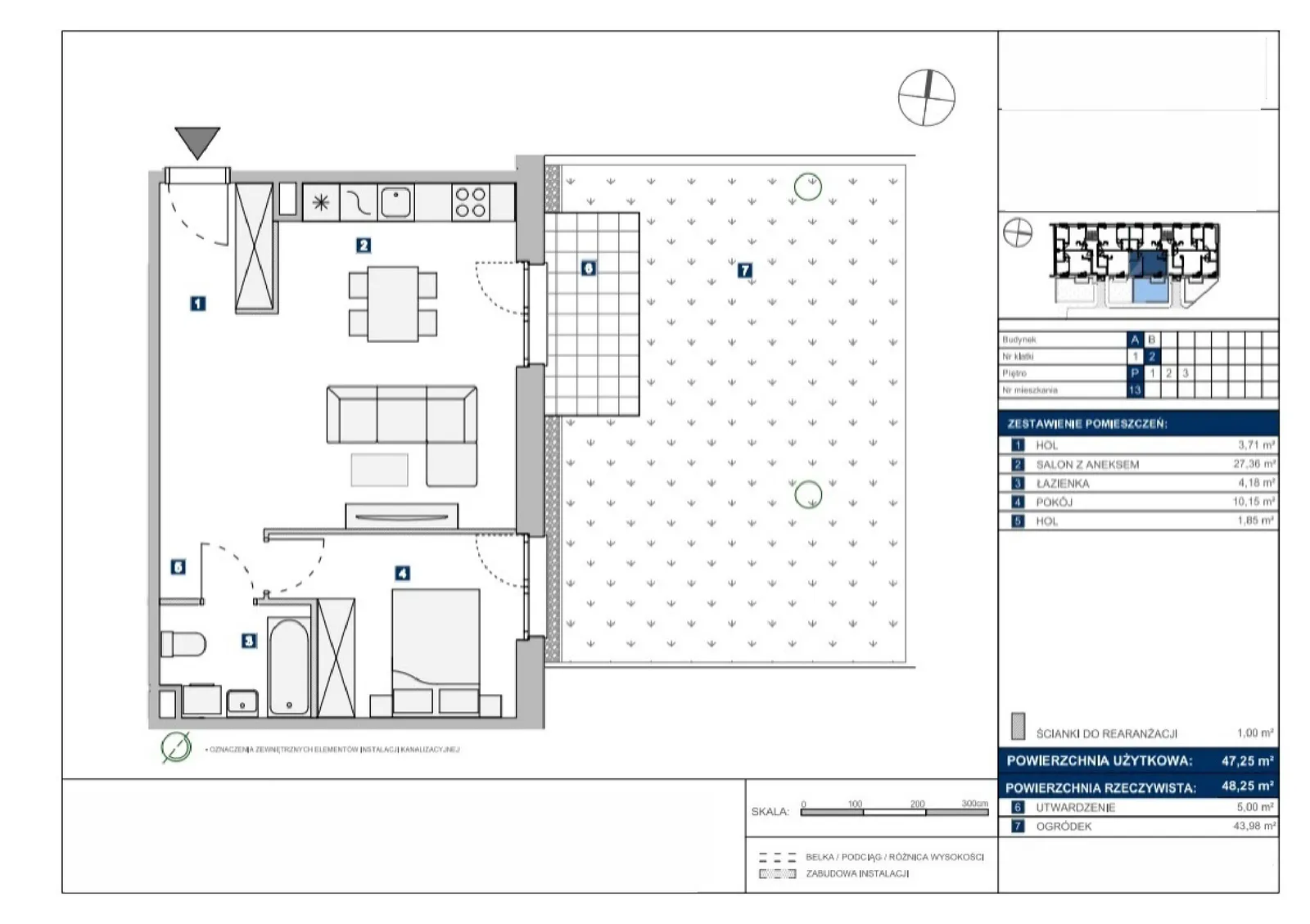 Floor plan: Apartment no. A13