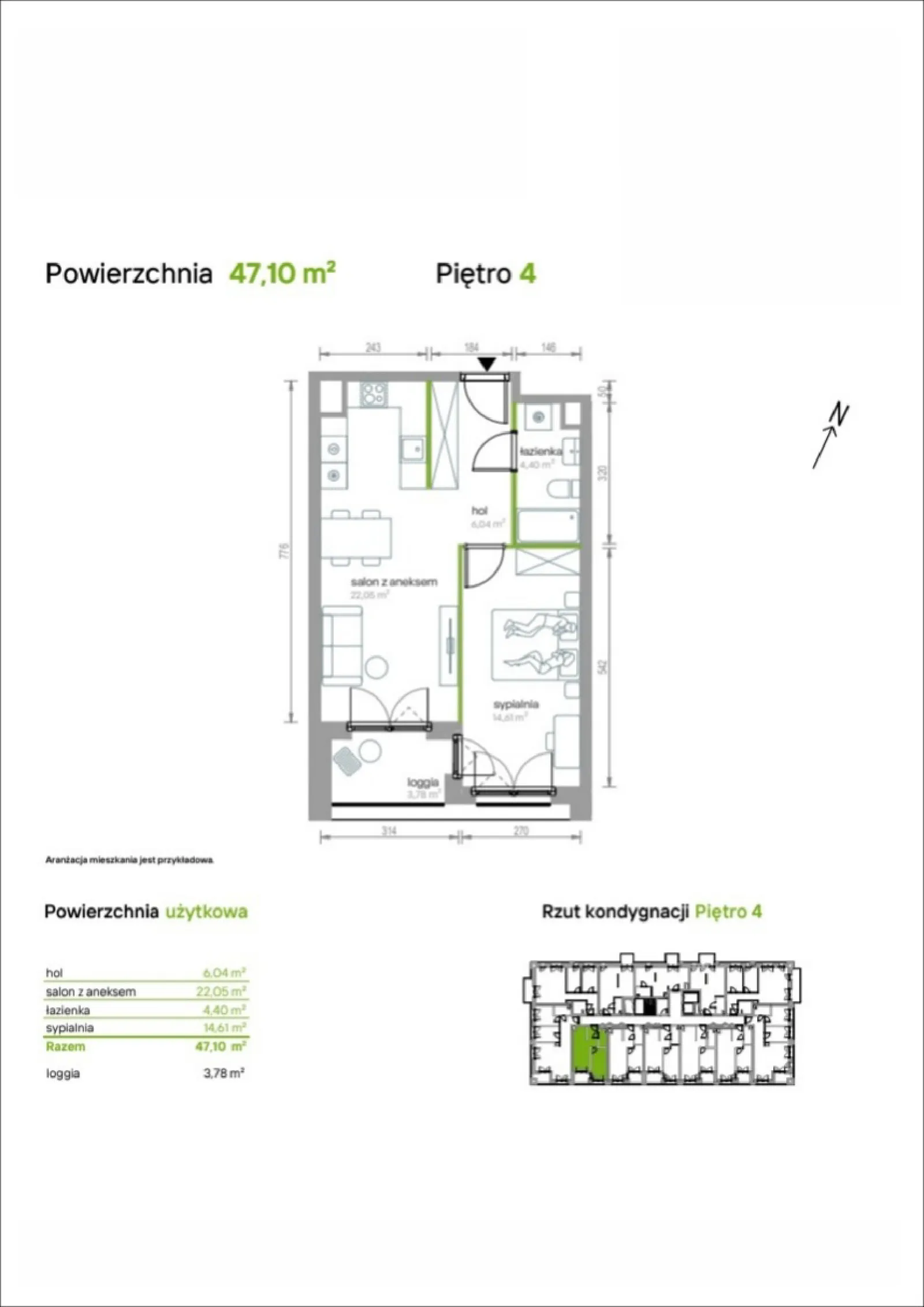 Floor plan: Apartment no. 4/A/01