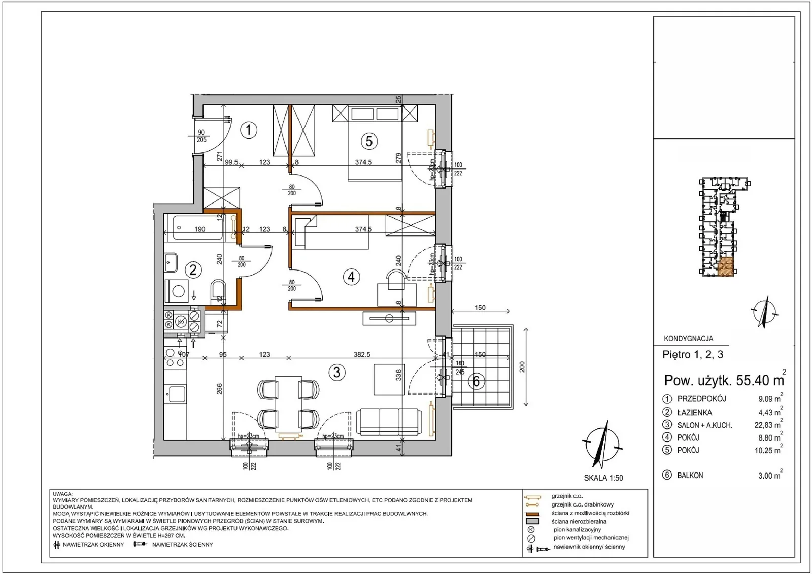Floor plan: Apartment no. L1-17