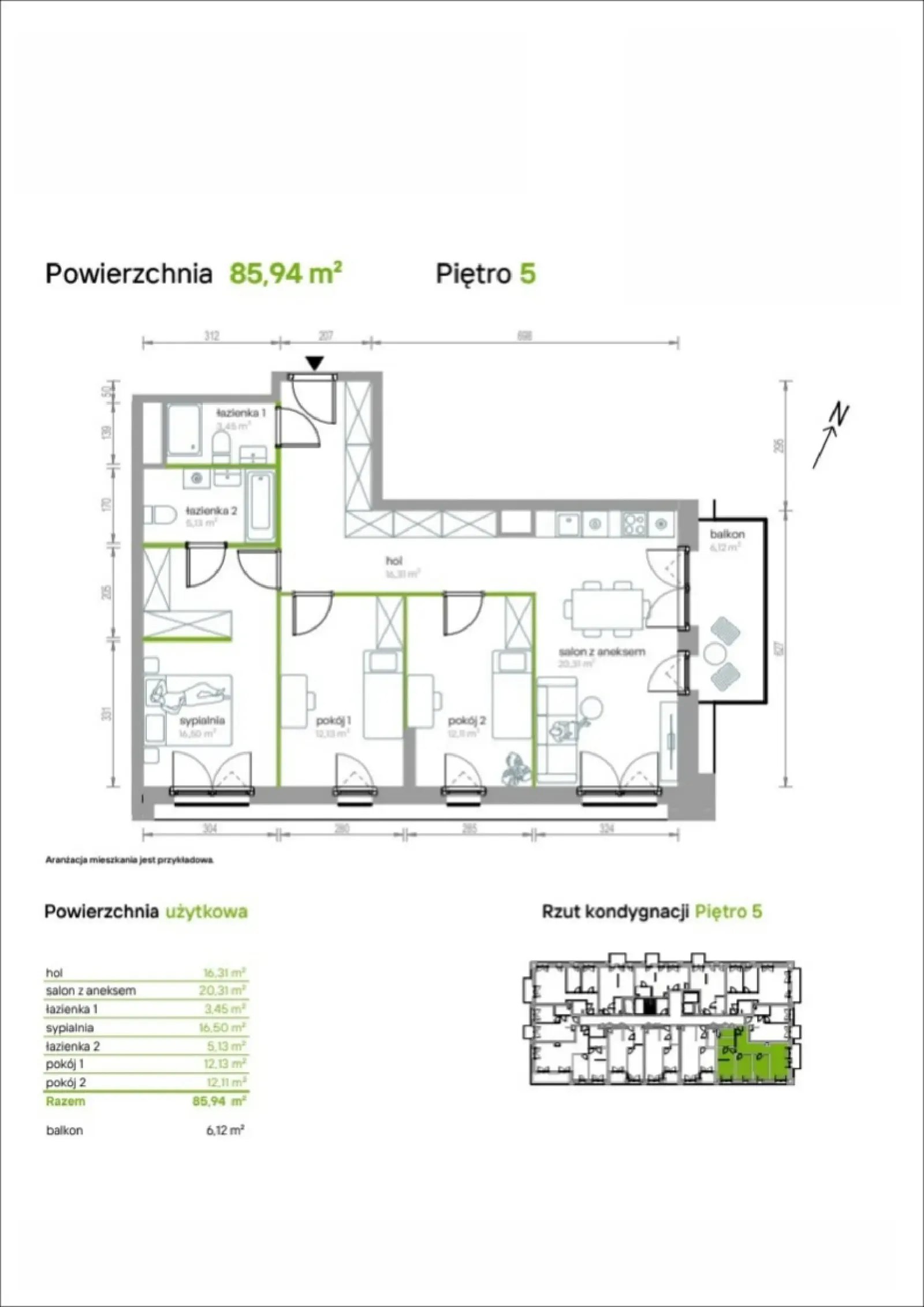 Floor plan: Apartment no. 5/A/05