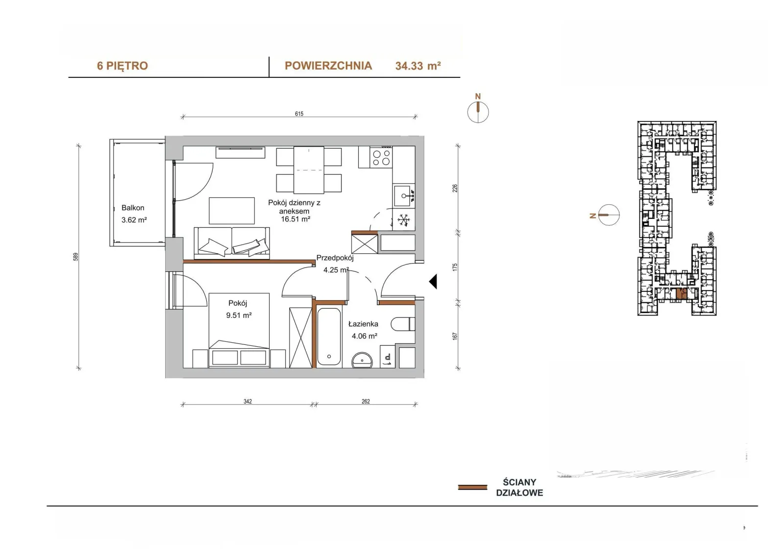 Floor plan: Apartment no. B/603