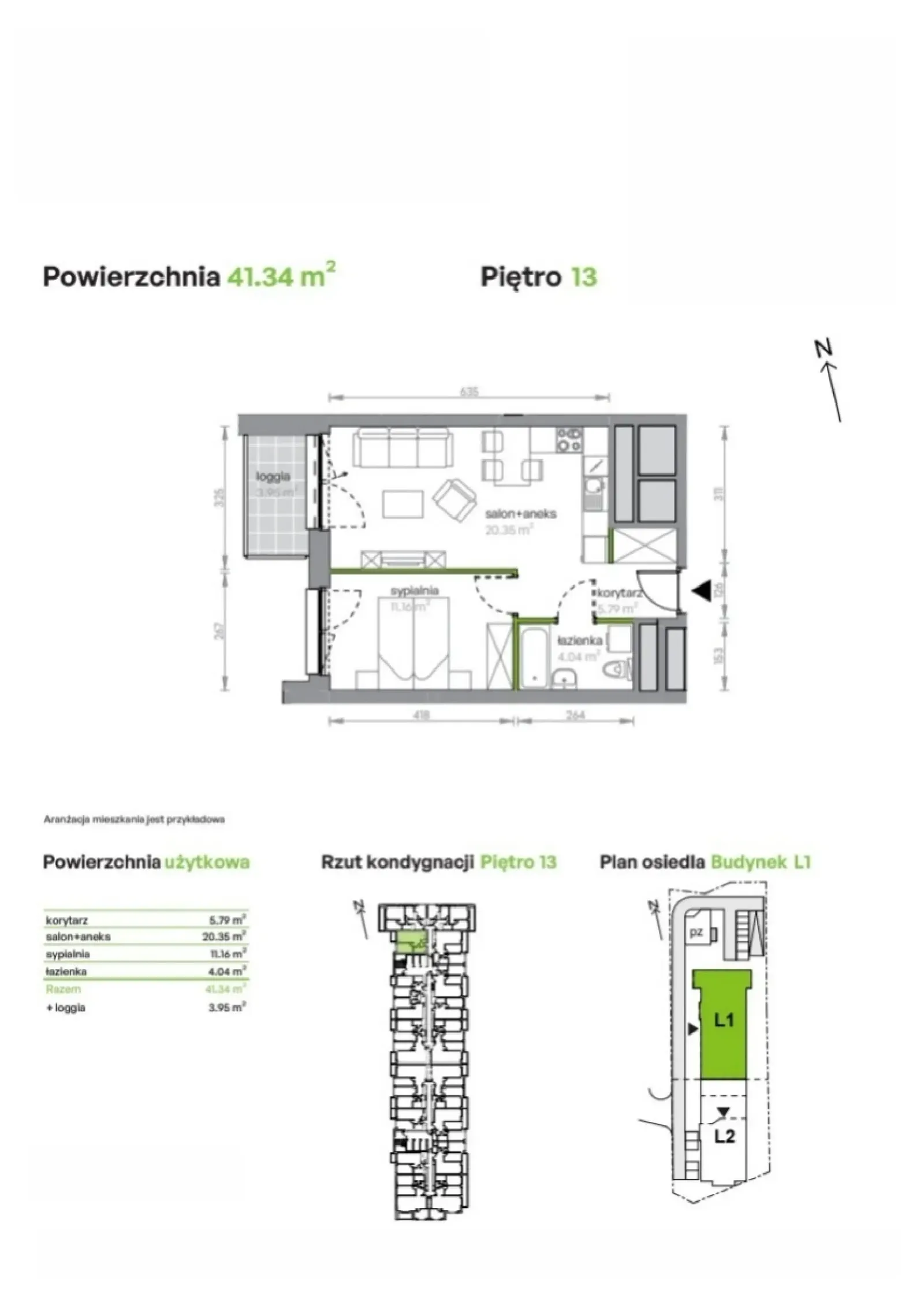 Floor plan: Apartment no. L1/13/124