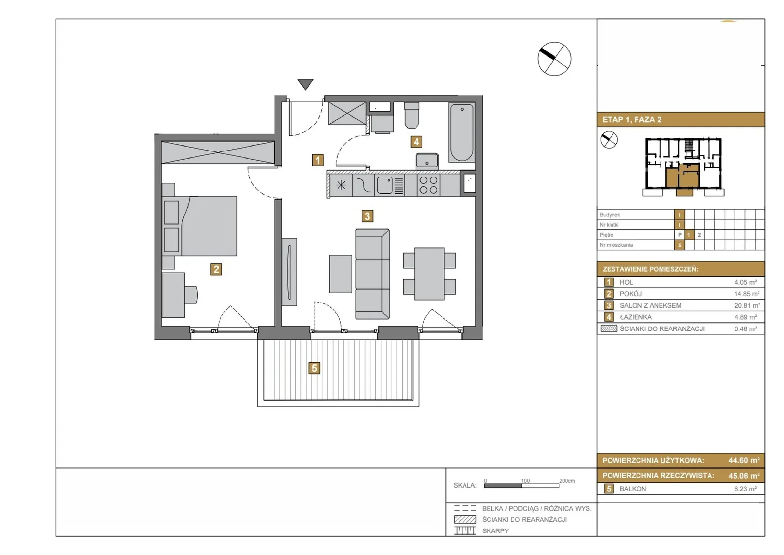 Floor plan: Apartment no. I5