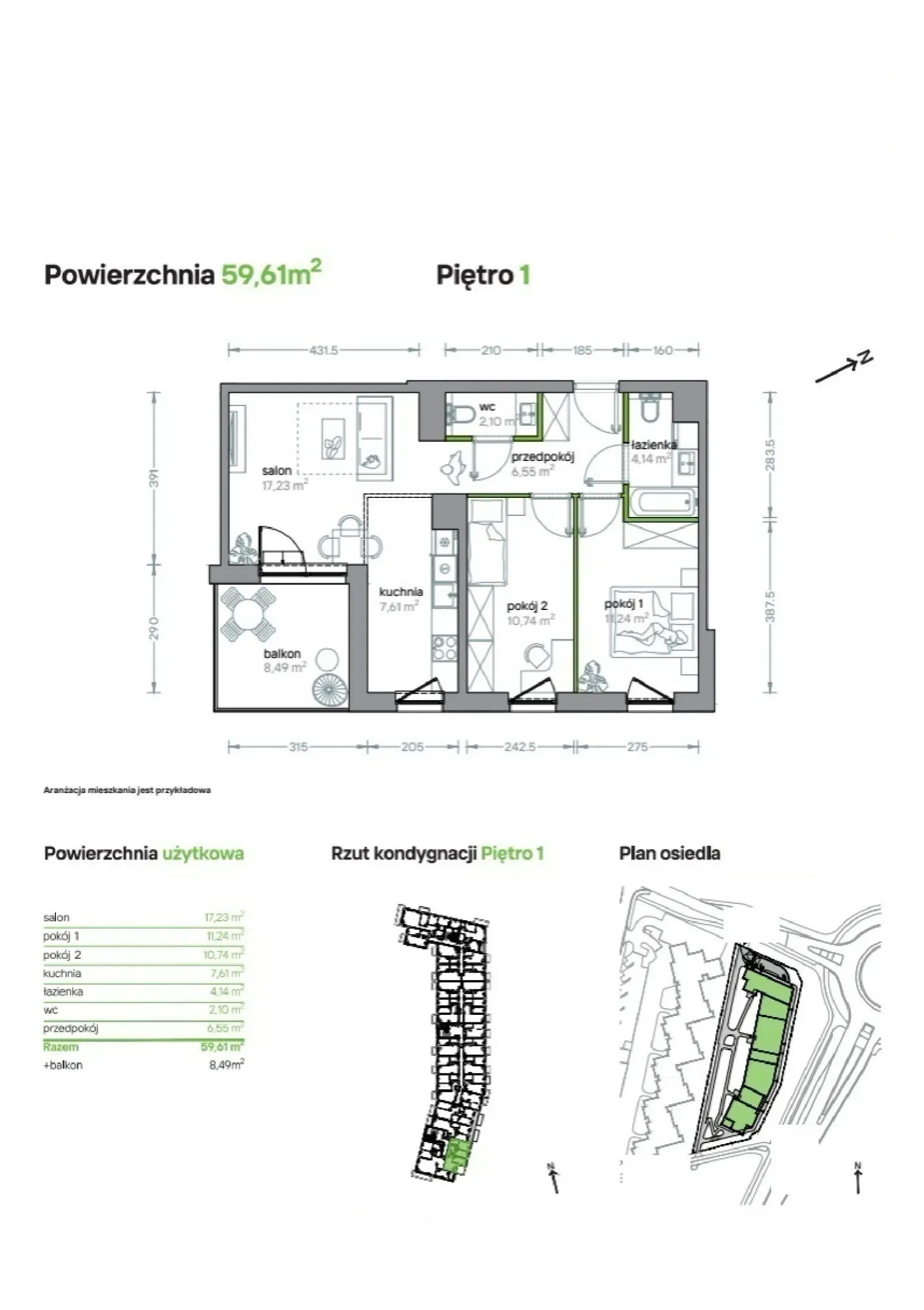 Floor plan: Apartment no. A/KL3/1/02