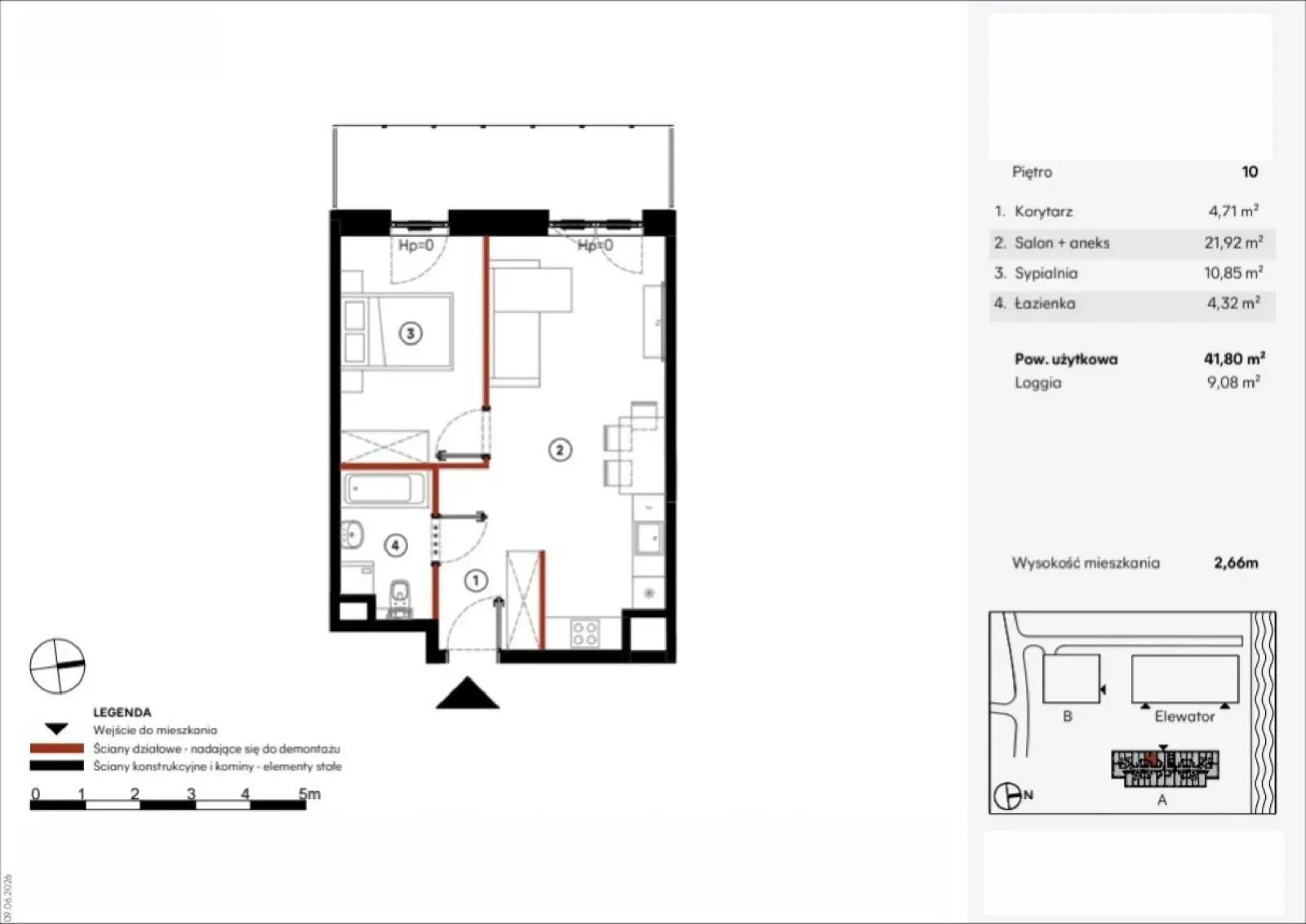 Floor plan: Apartment no. A.10.12