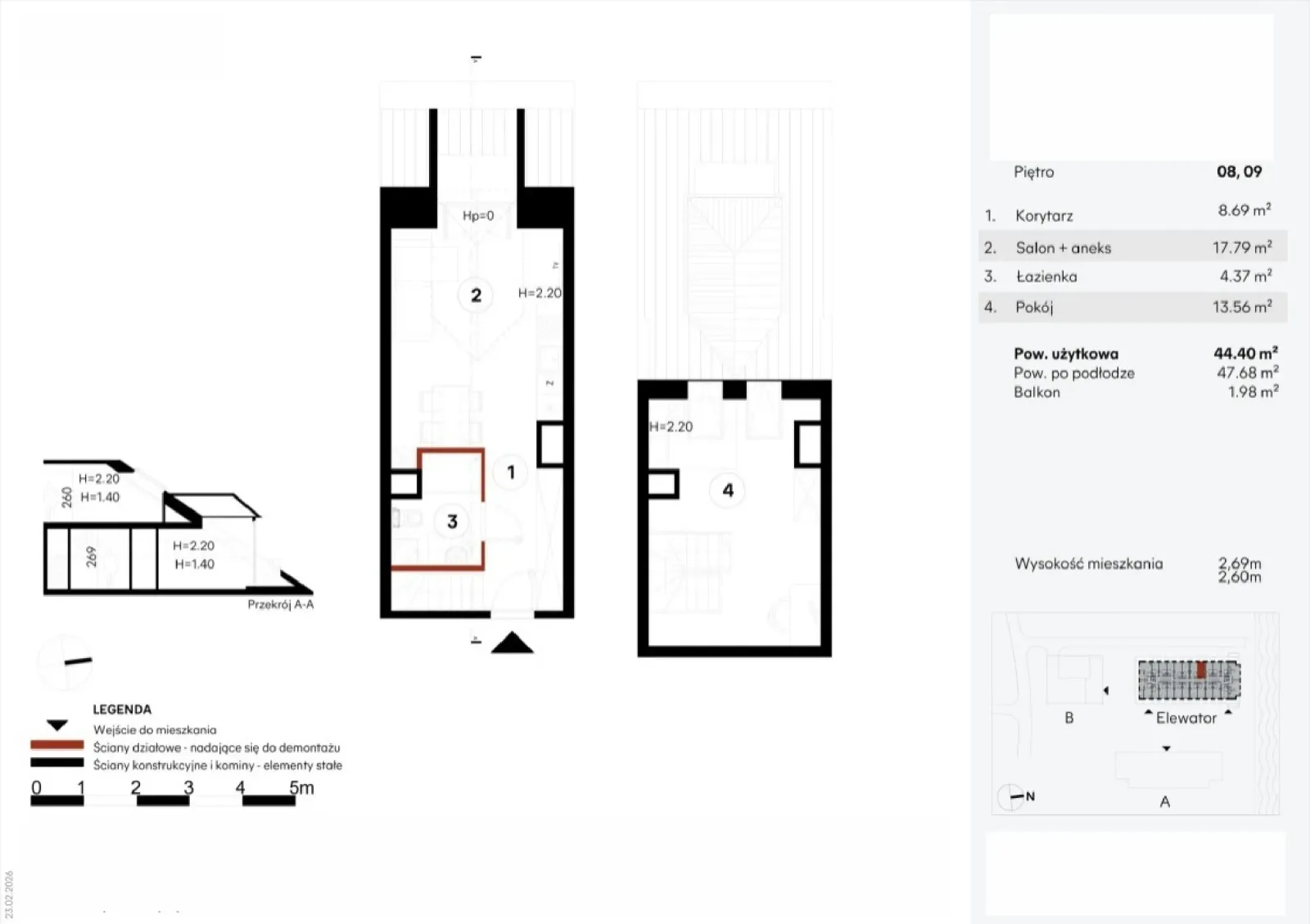 Floor plan: Apartment no. EZ.2.8.89