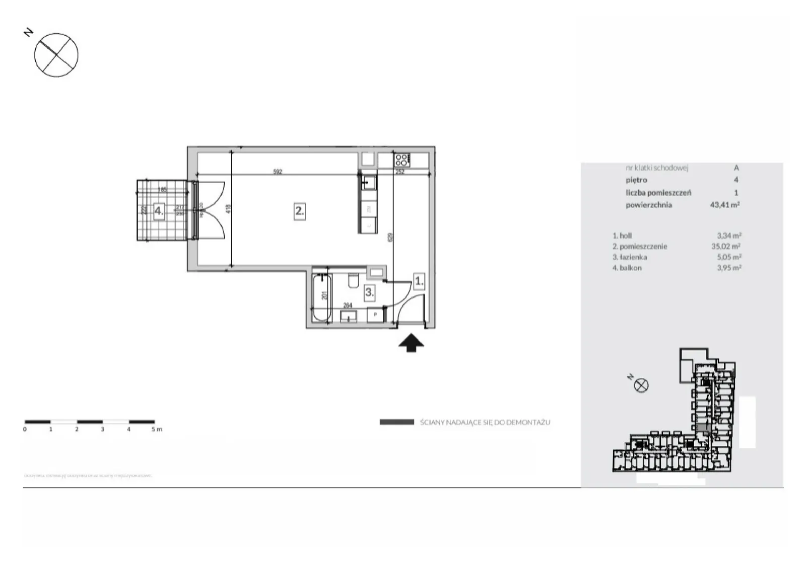 Floor plan: Apartment no. MU.4.15