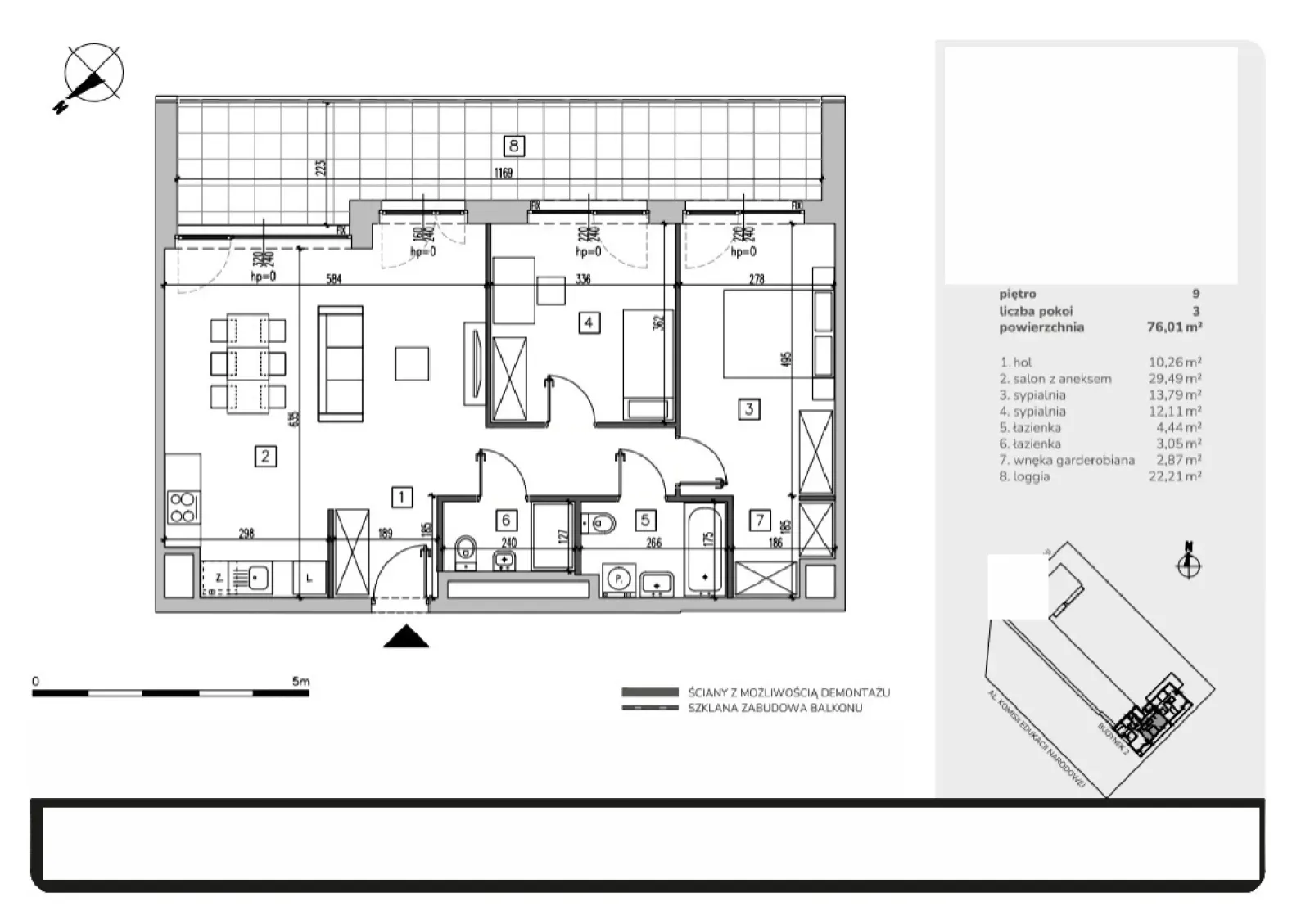 Floor plan: Apartment no. MB159