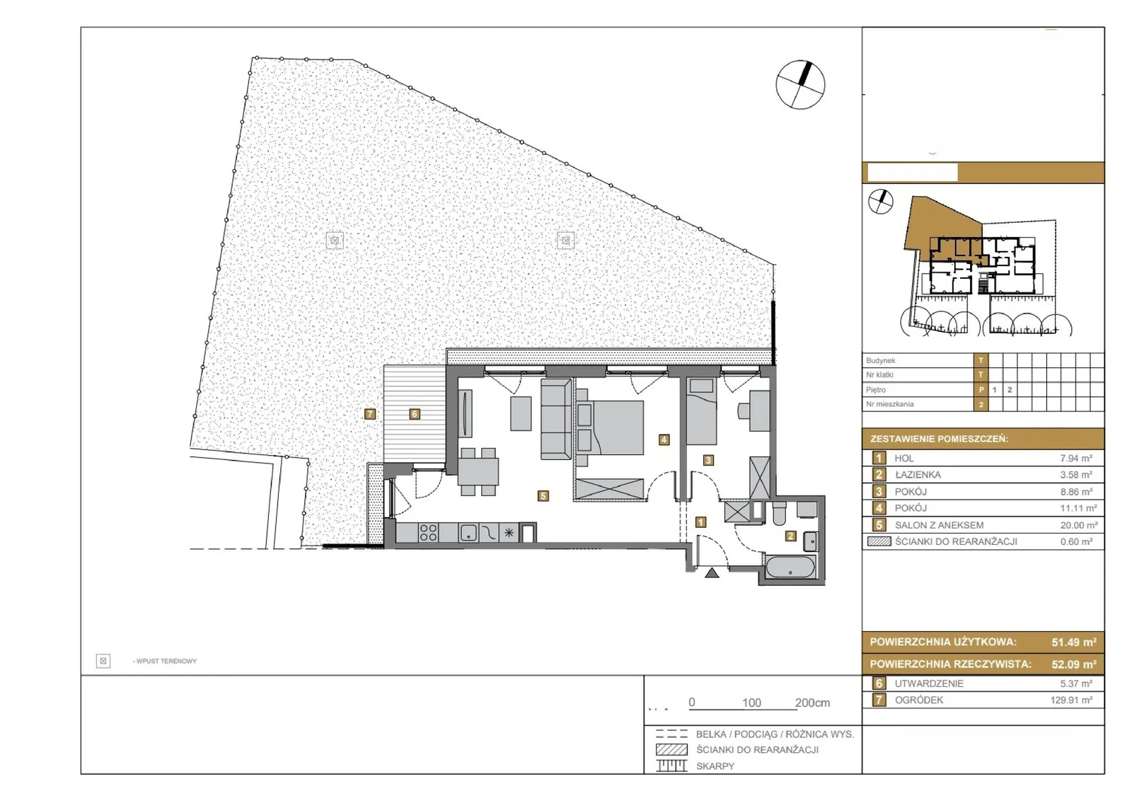 Floor plan: Apartment no. T2