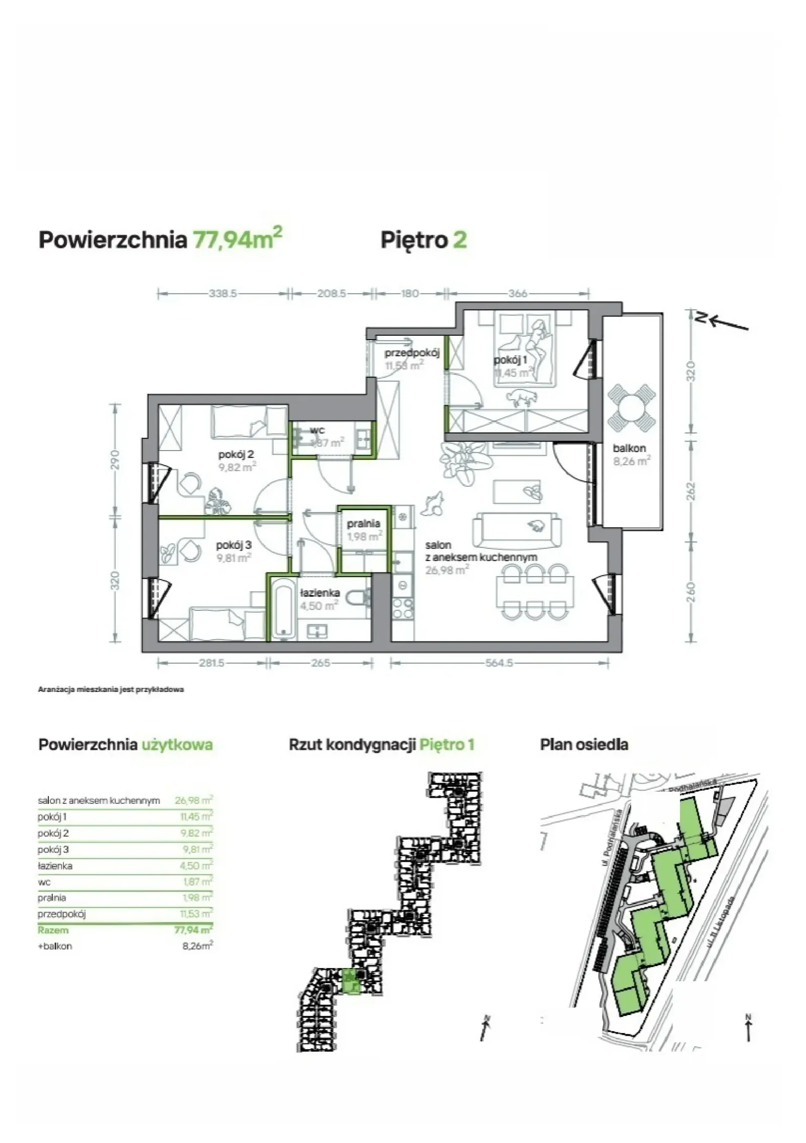 Floor plan: Apartment no. B/KL6/2/04