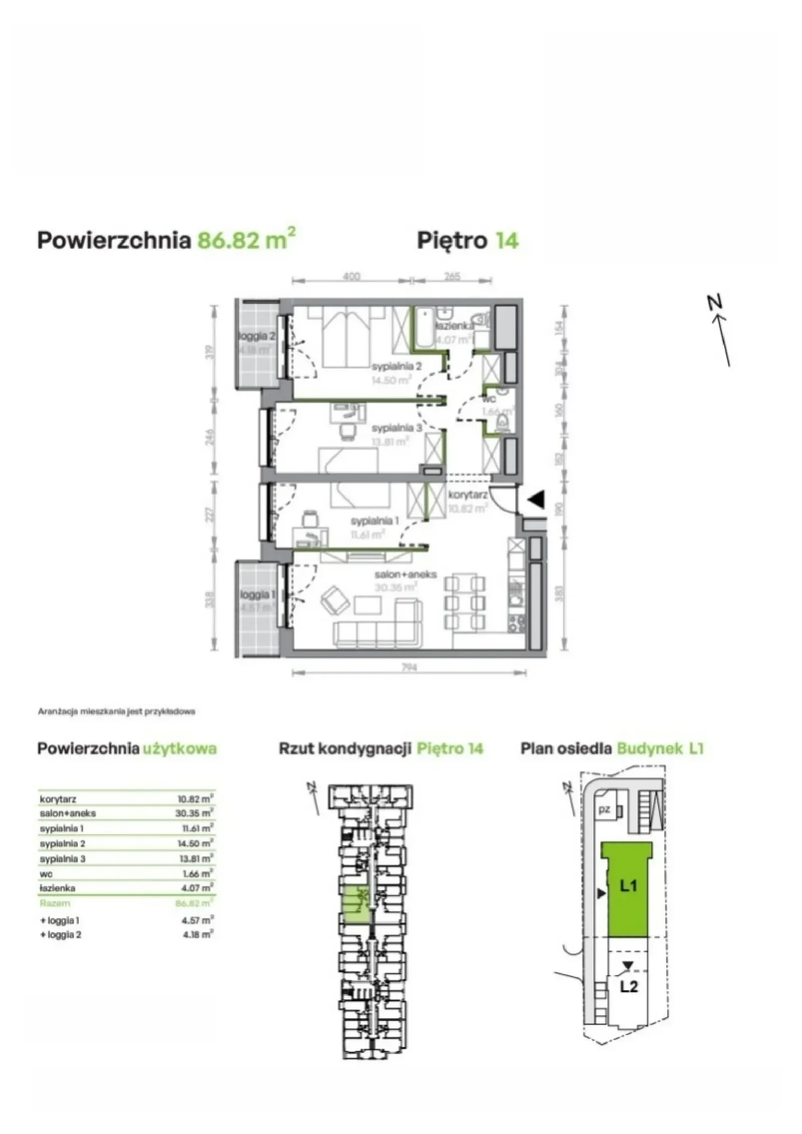 Floor plan: Apartment no. L1/14/140