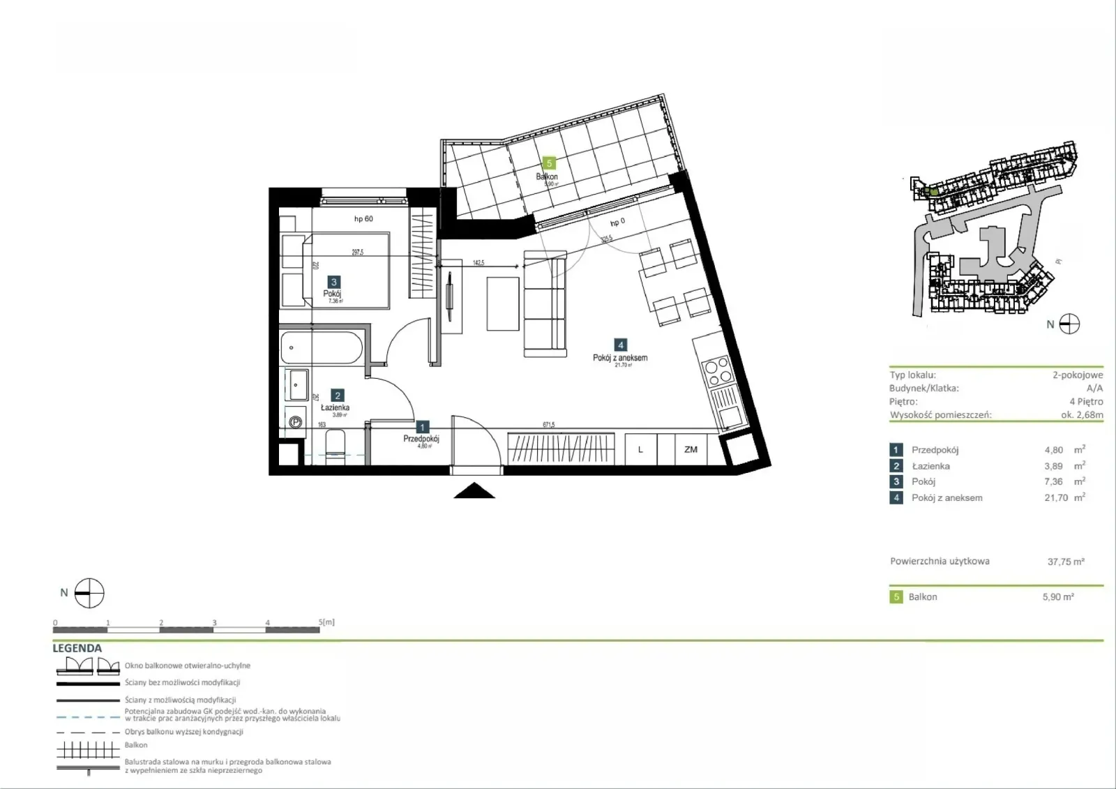 Floor plan: Apartment no. AA0404