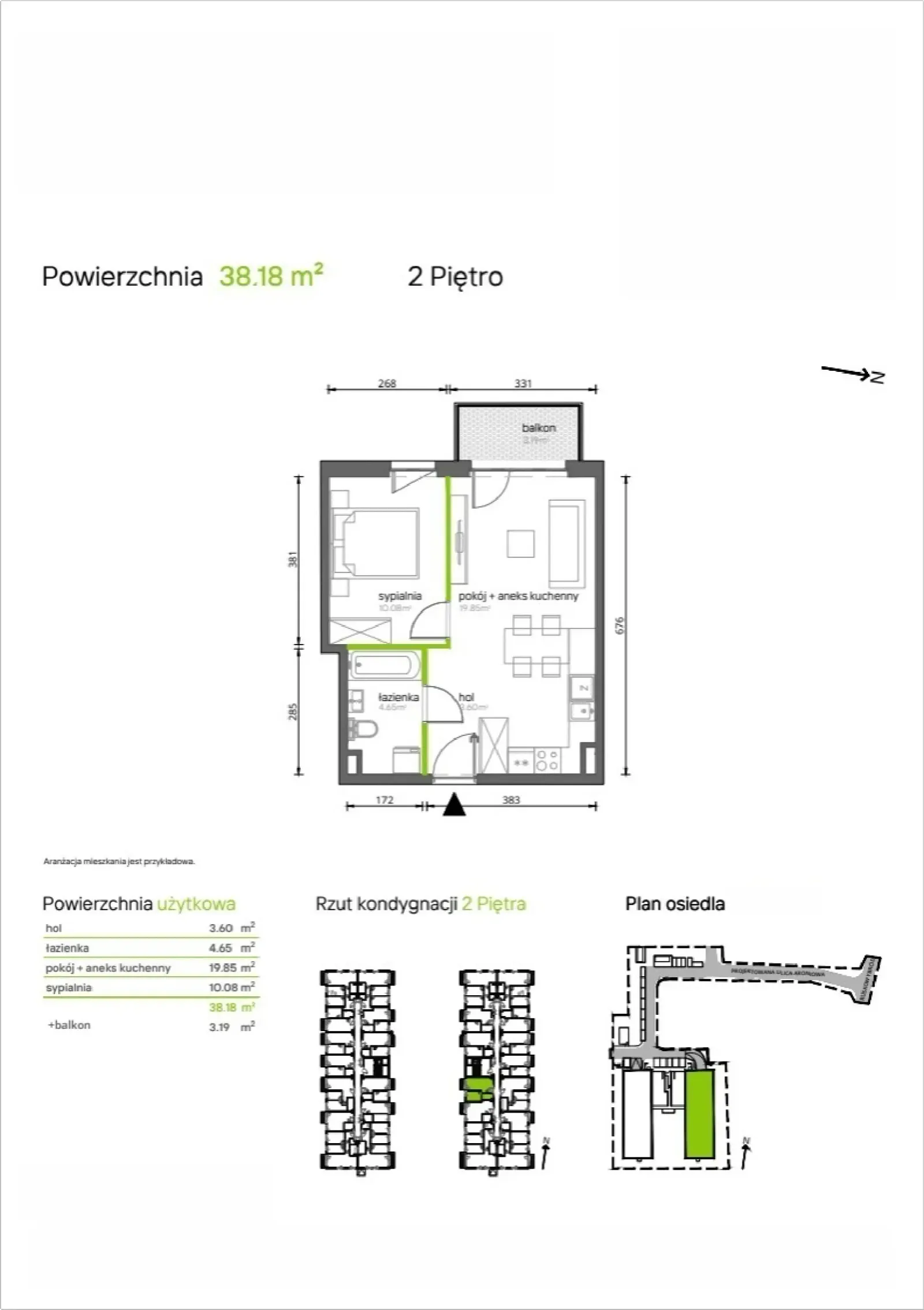 Floor plan: Apartment no. 2.2.38