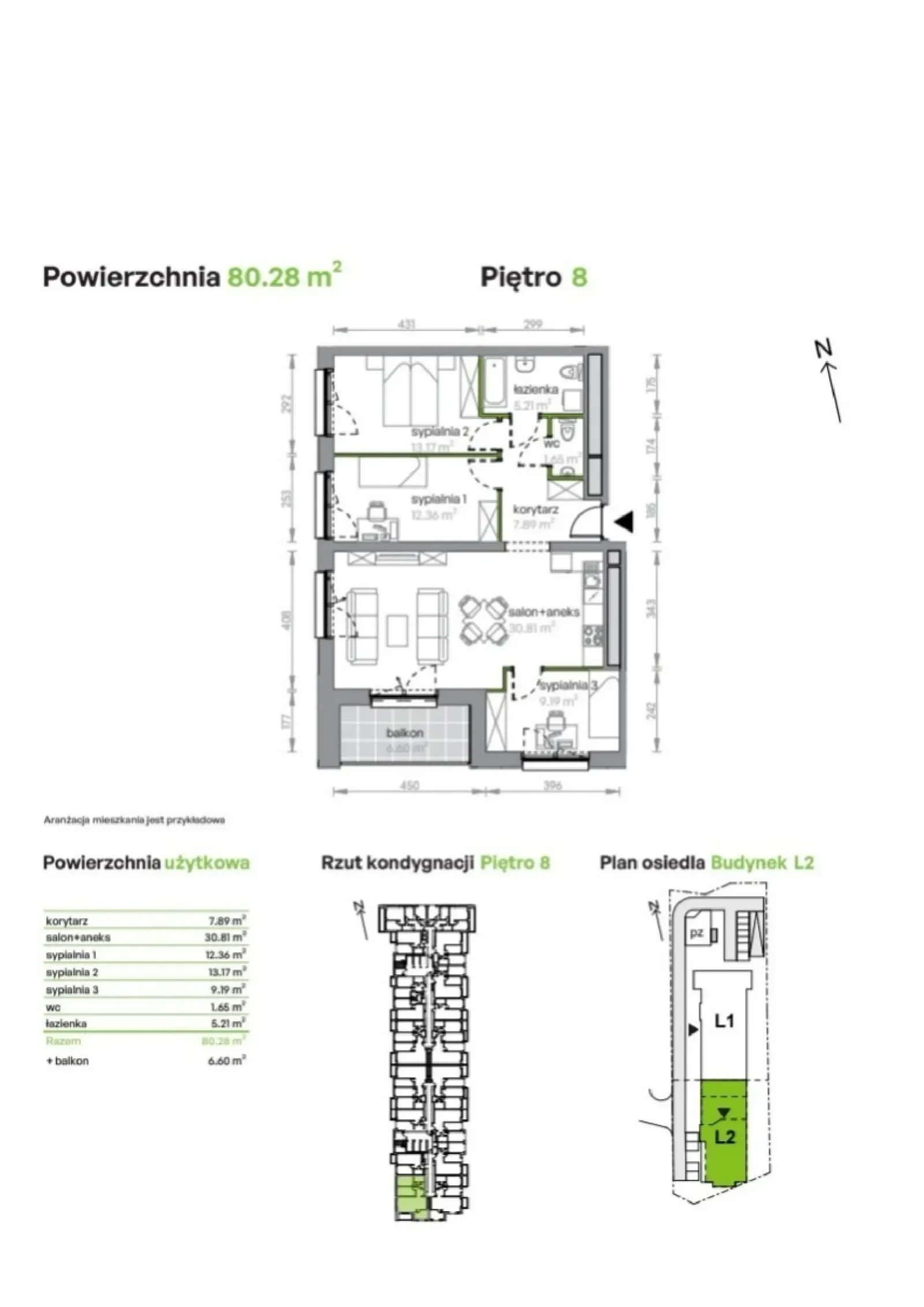 Floor plan: Apartment no. L2/8/71