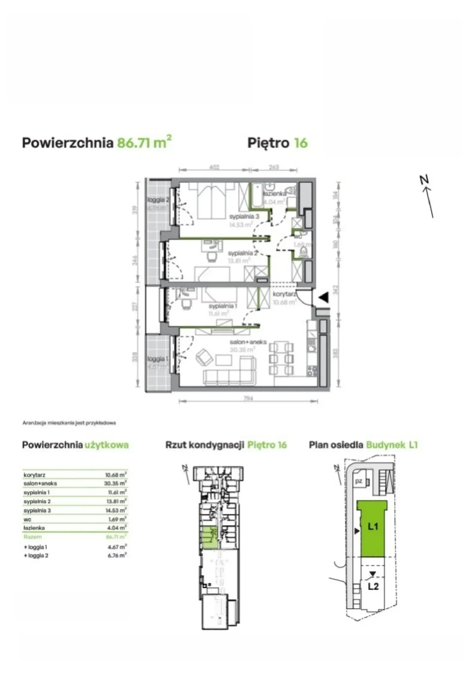 Floor plan: Apartment no. L1/16/154
