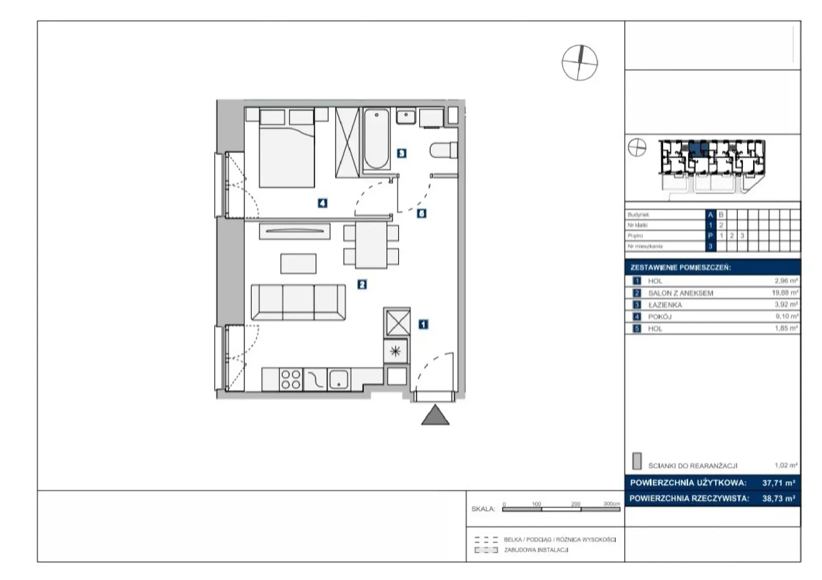 Floor plan: Apartment no. A3