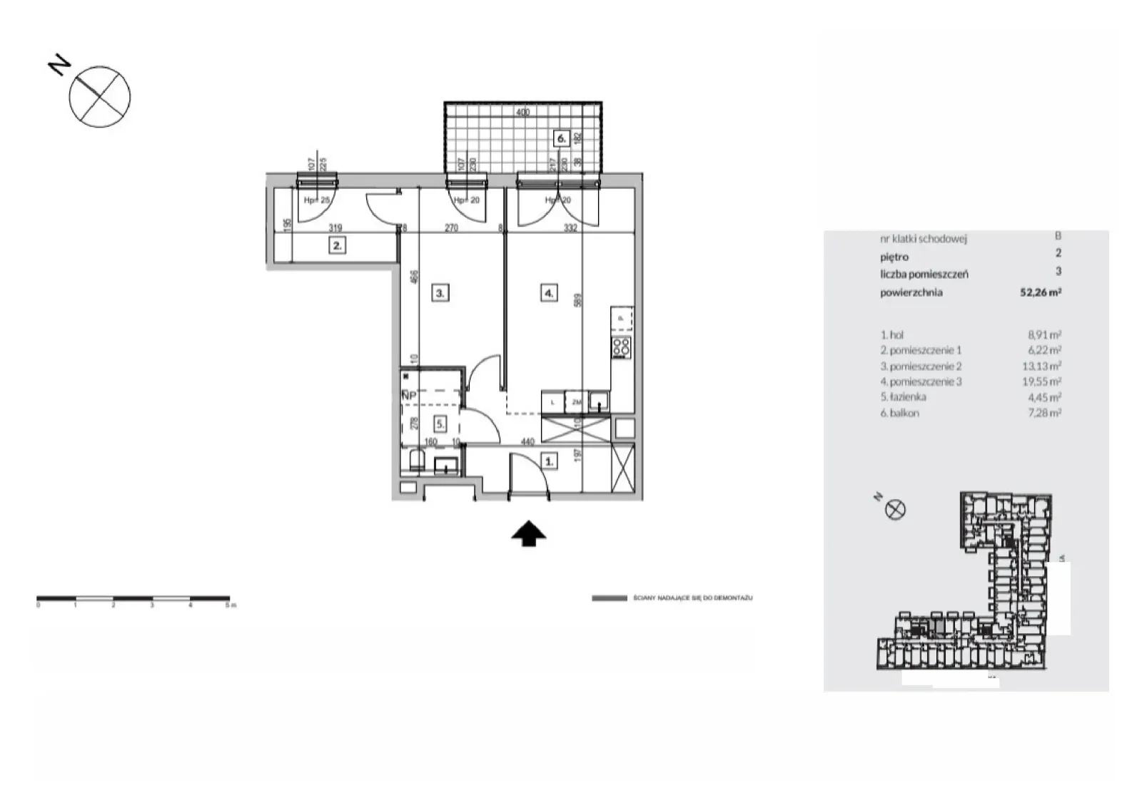 Floor plan: Apartment no. MU.2.22