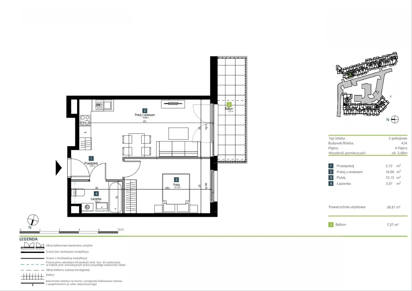 Floor plan: Apartment no. AA0401