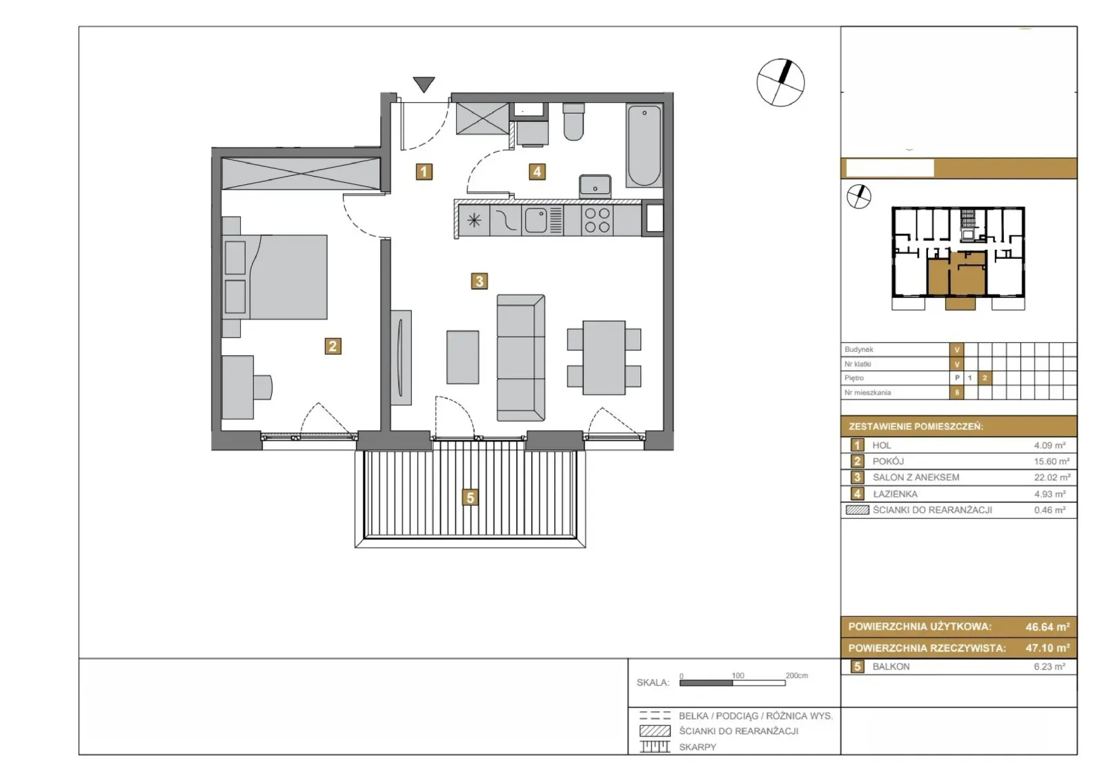 Floor plan: Apartment no. V8