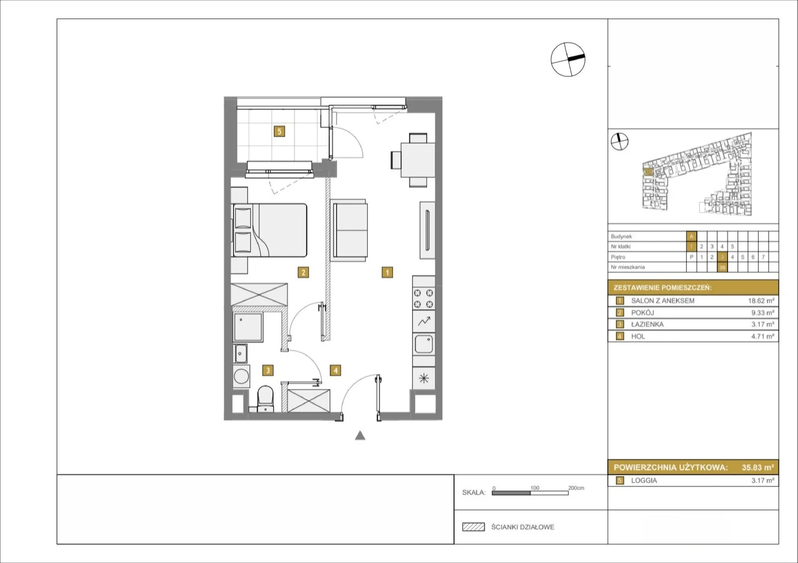 Floor plan: Apartment no. A36